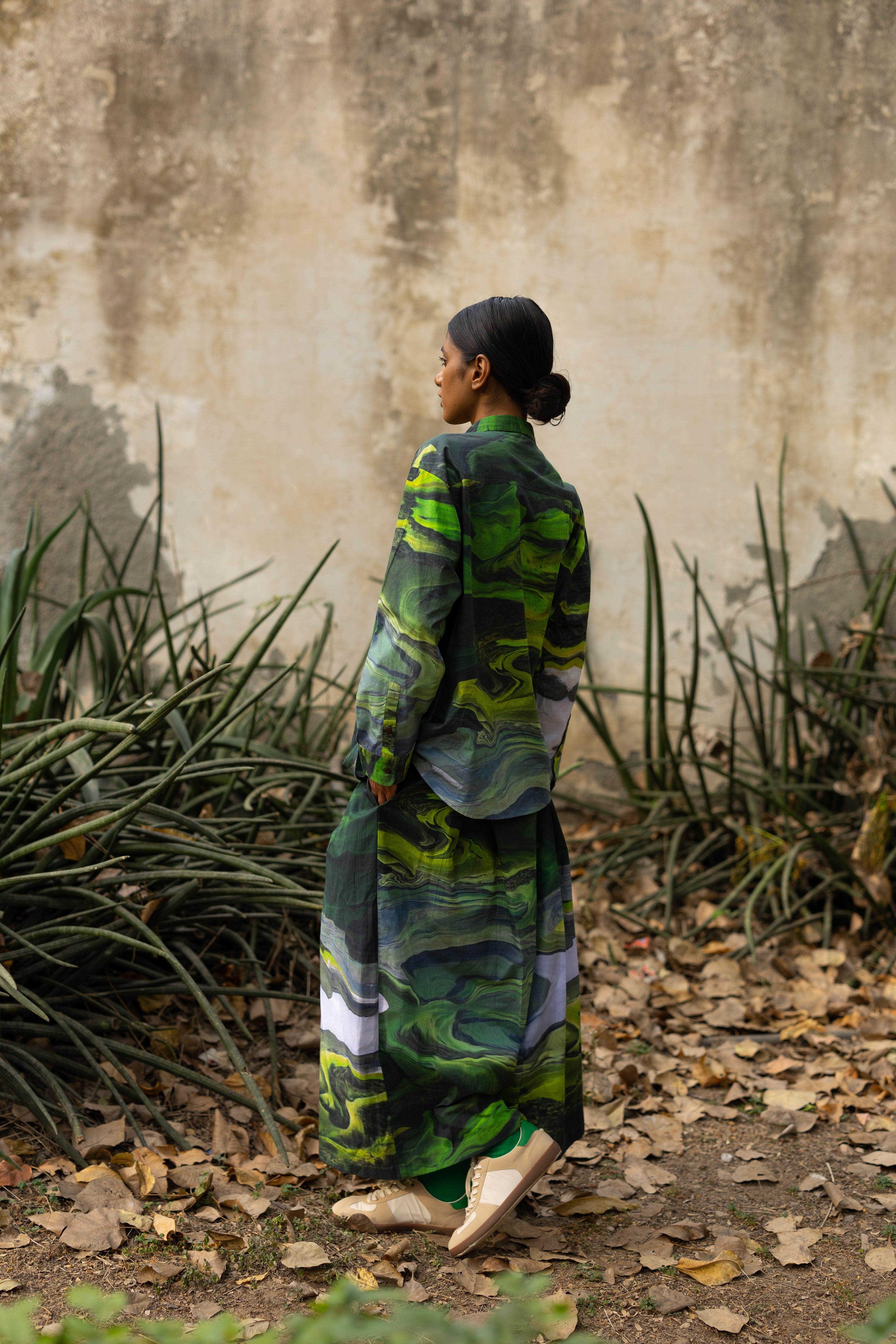 Earo Green Printed Shirt