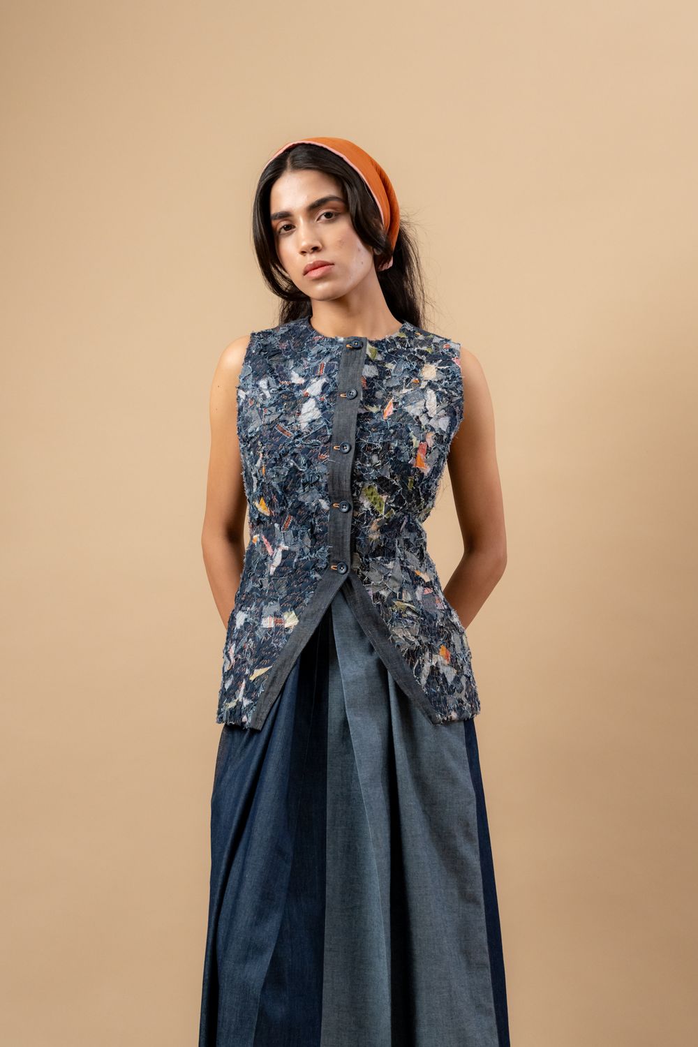 IDA UPCYCLED DENIM WAISTCOAT