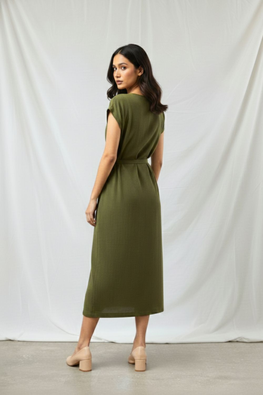 ERNA OLIVE DRESS