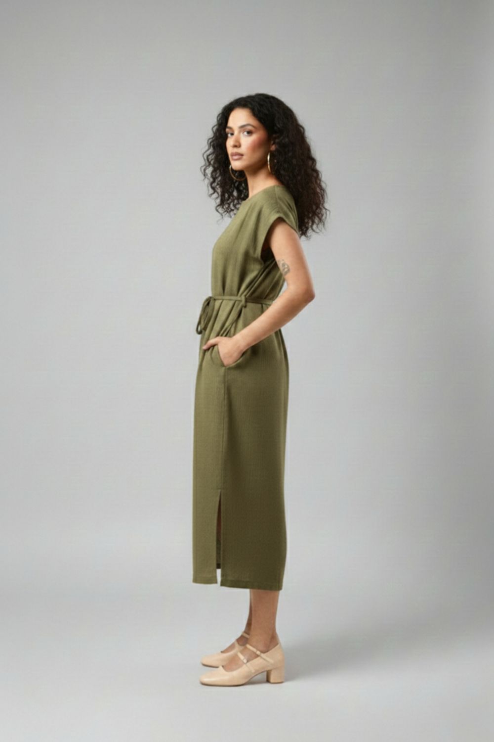 ERNA OLIVE DRESS