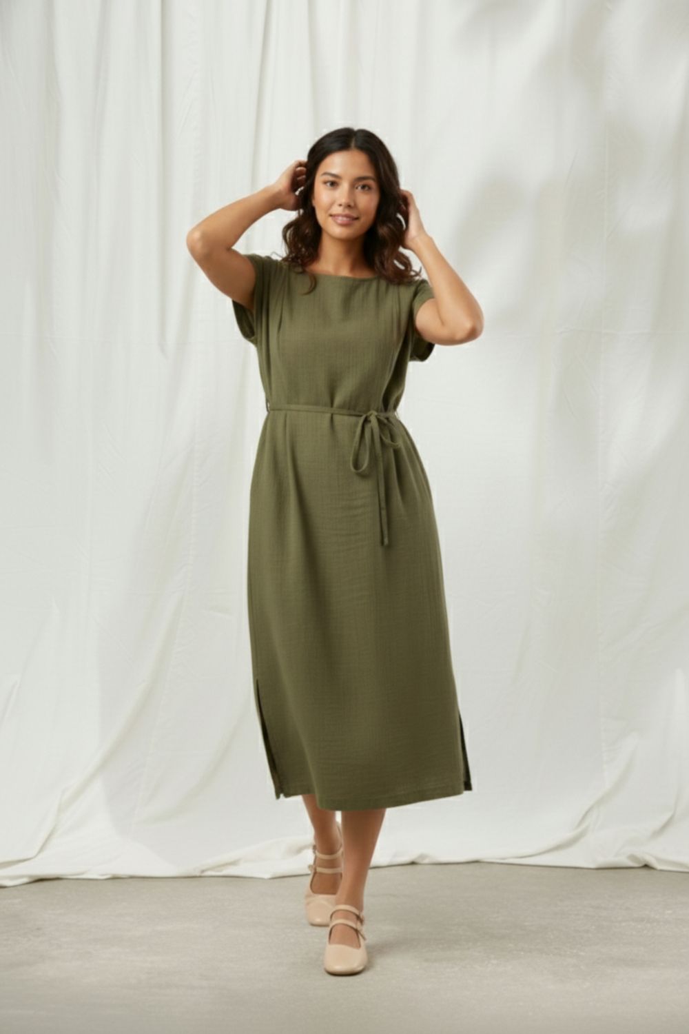 ERNA OLIVE DRESS