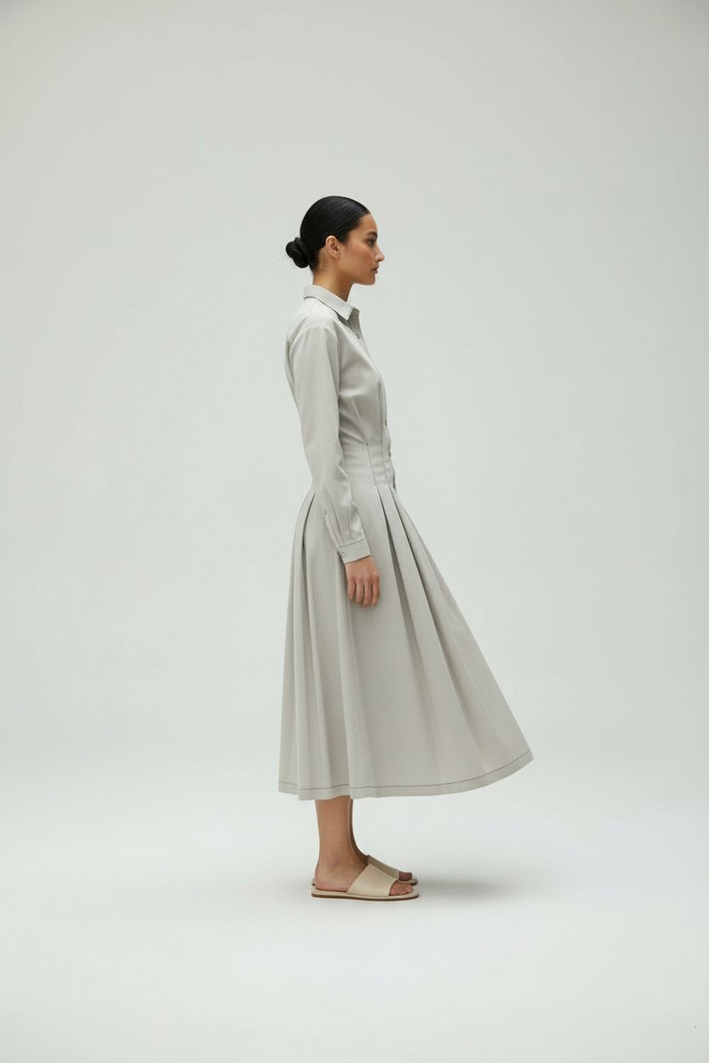 CECILE CHALK GREY DRESS