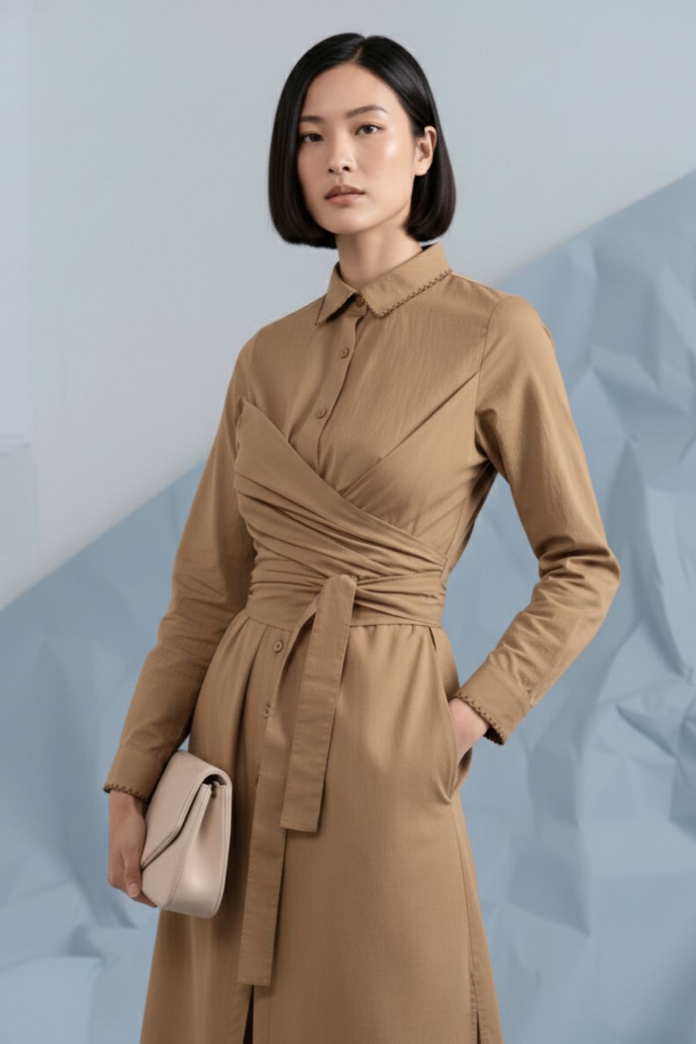 THEA BEIGE SHIRT DRESS