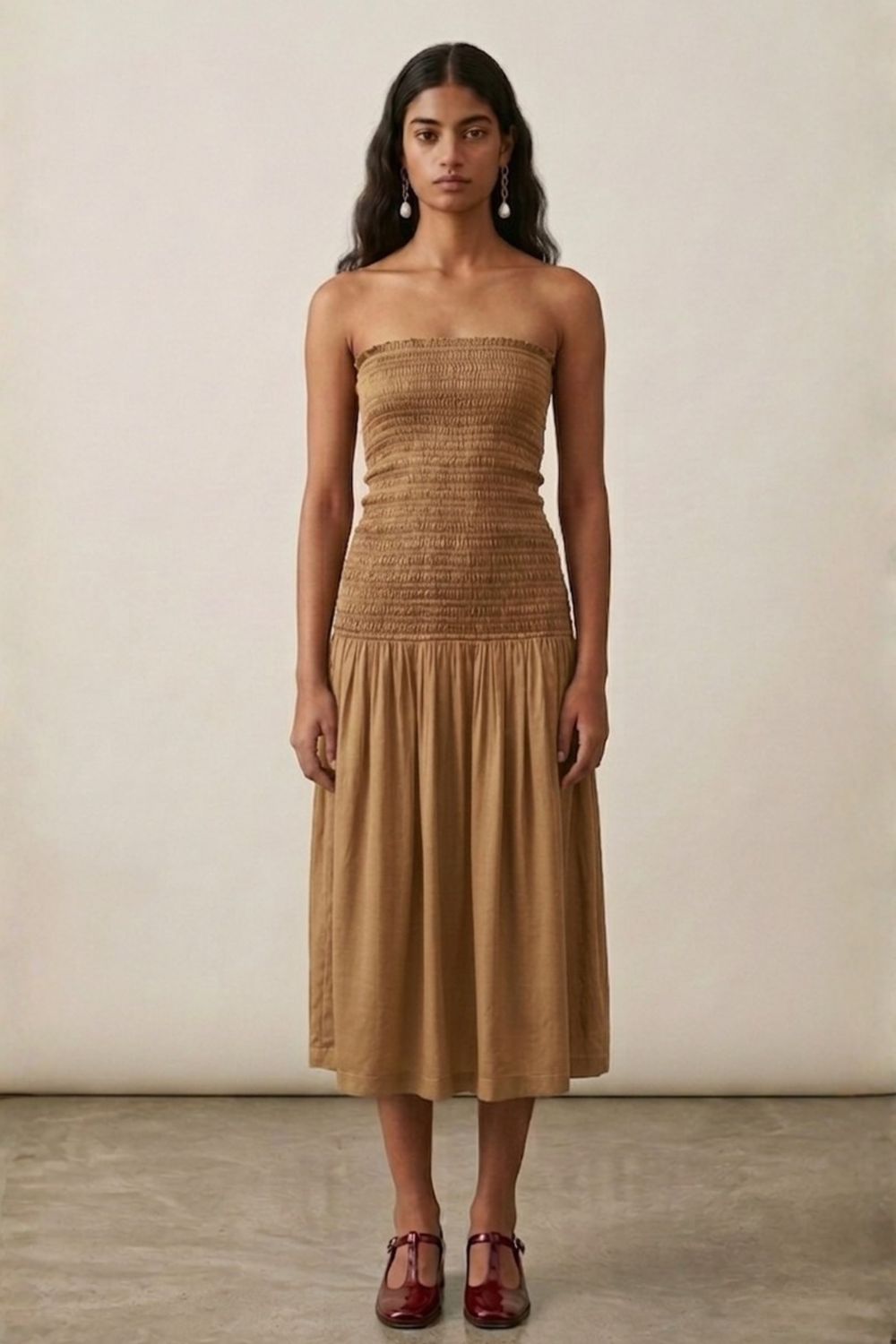 CHERRY BEIGE DRESS