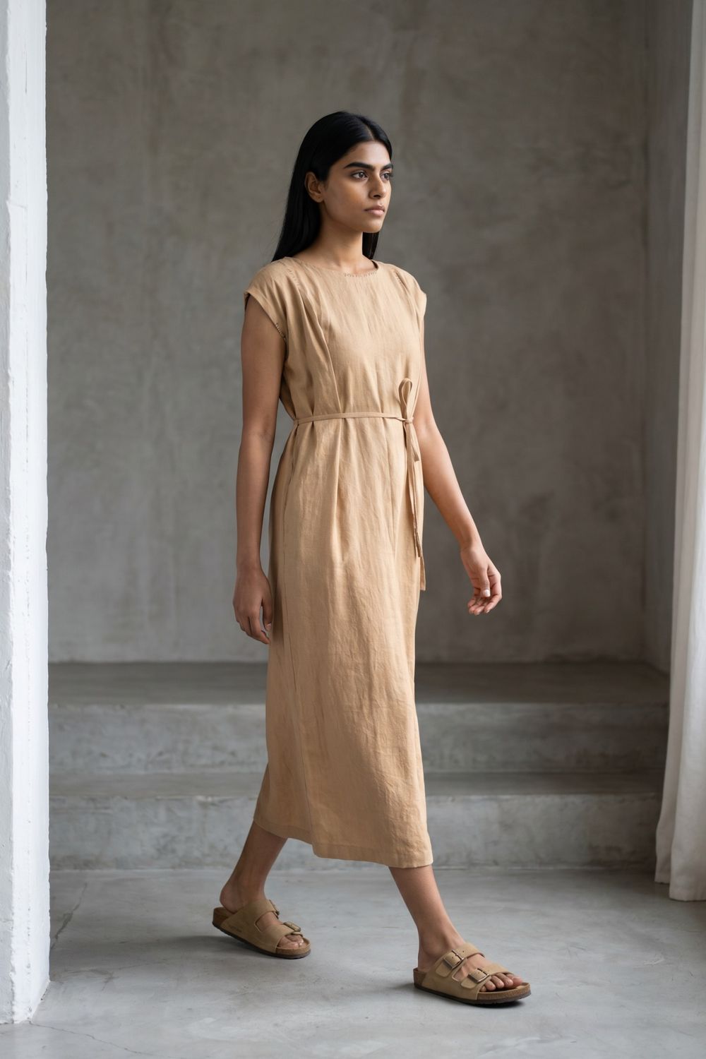ERNA SAND BEIGE DRESS