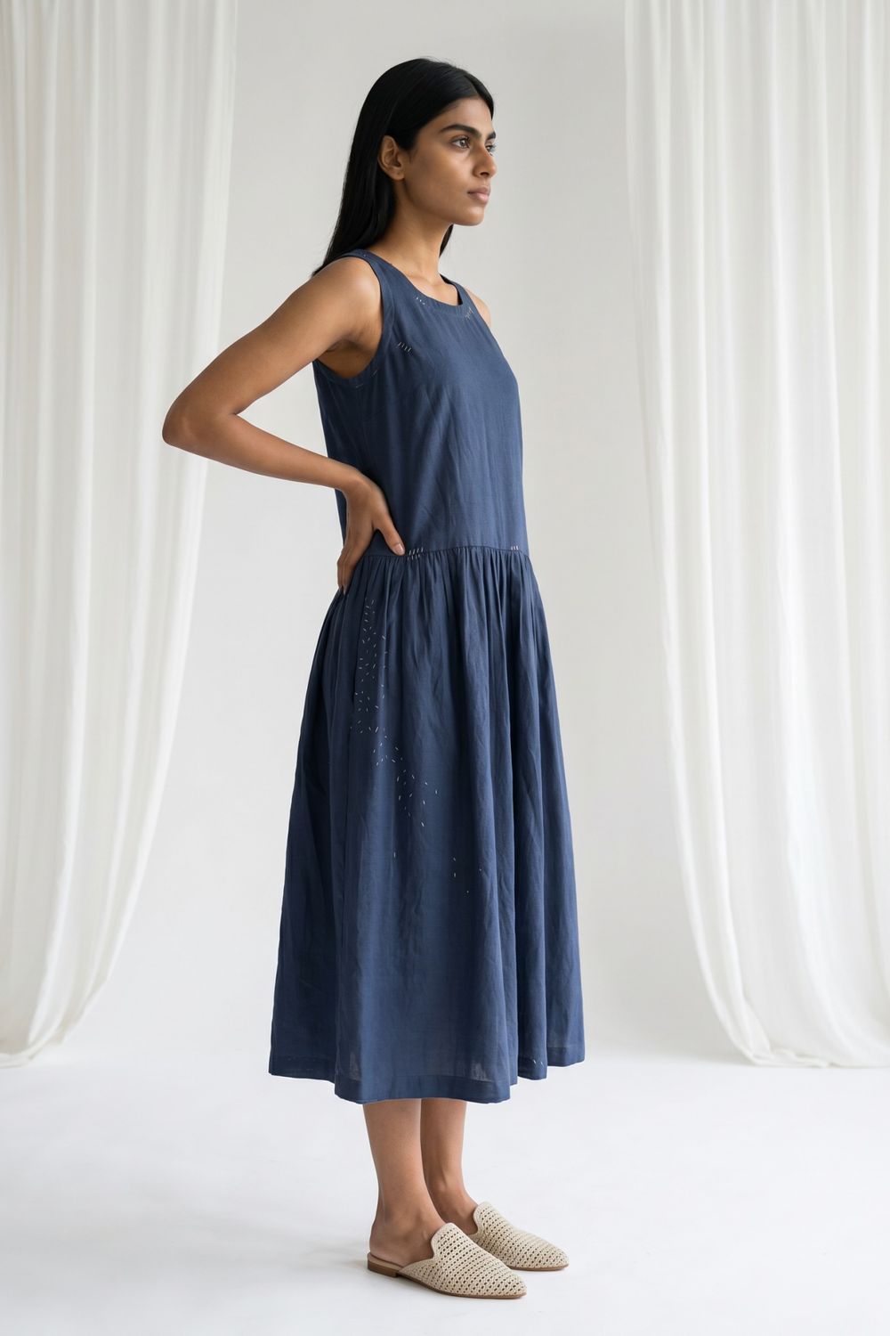 SUSAN MUTED INDIGO DRESS