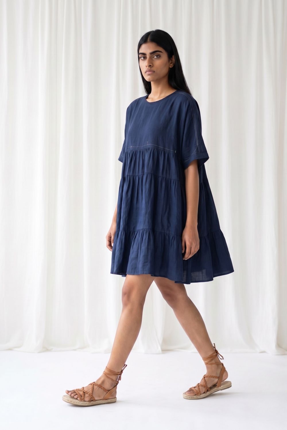 ARLENE MUTED INDIGO DRESS