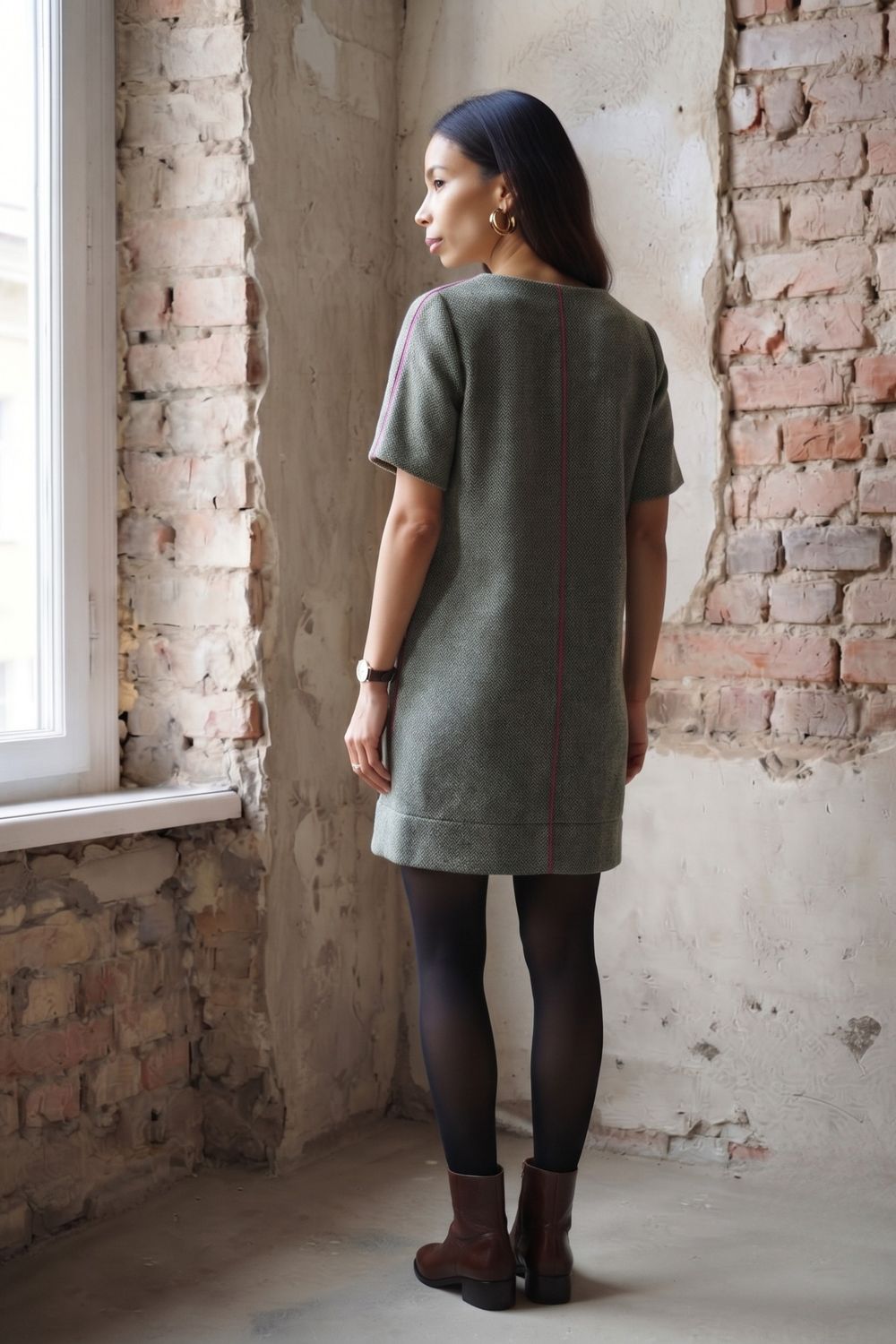 SORA GREEN WOOLLEN DRESS