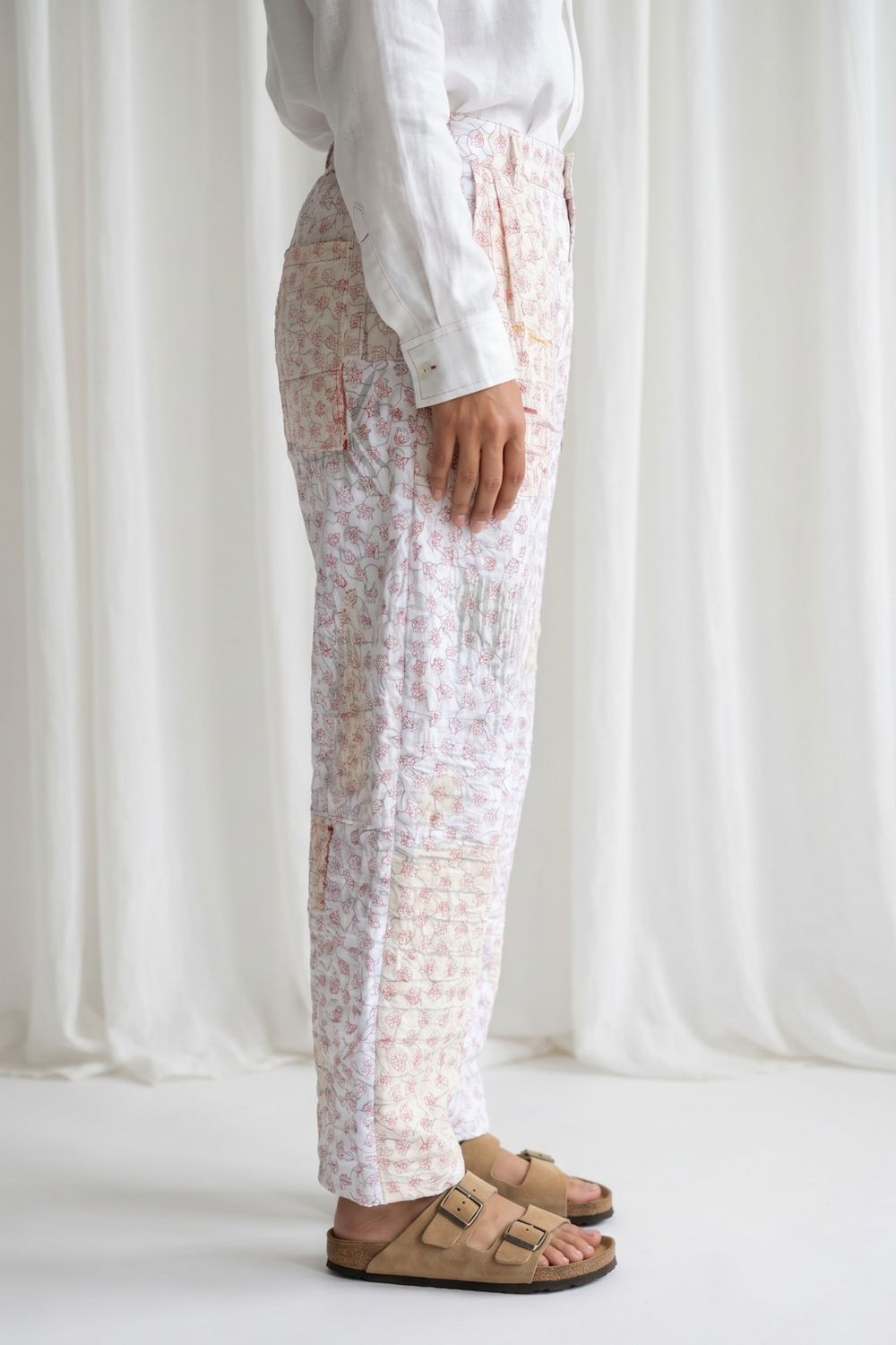 EMORA WHITE EMBROIDERED PANTS