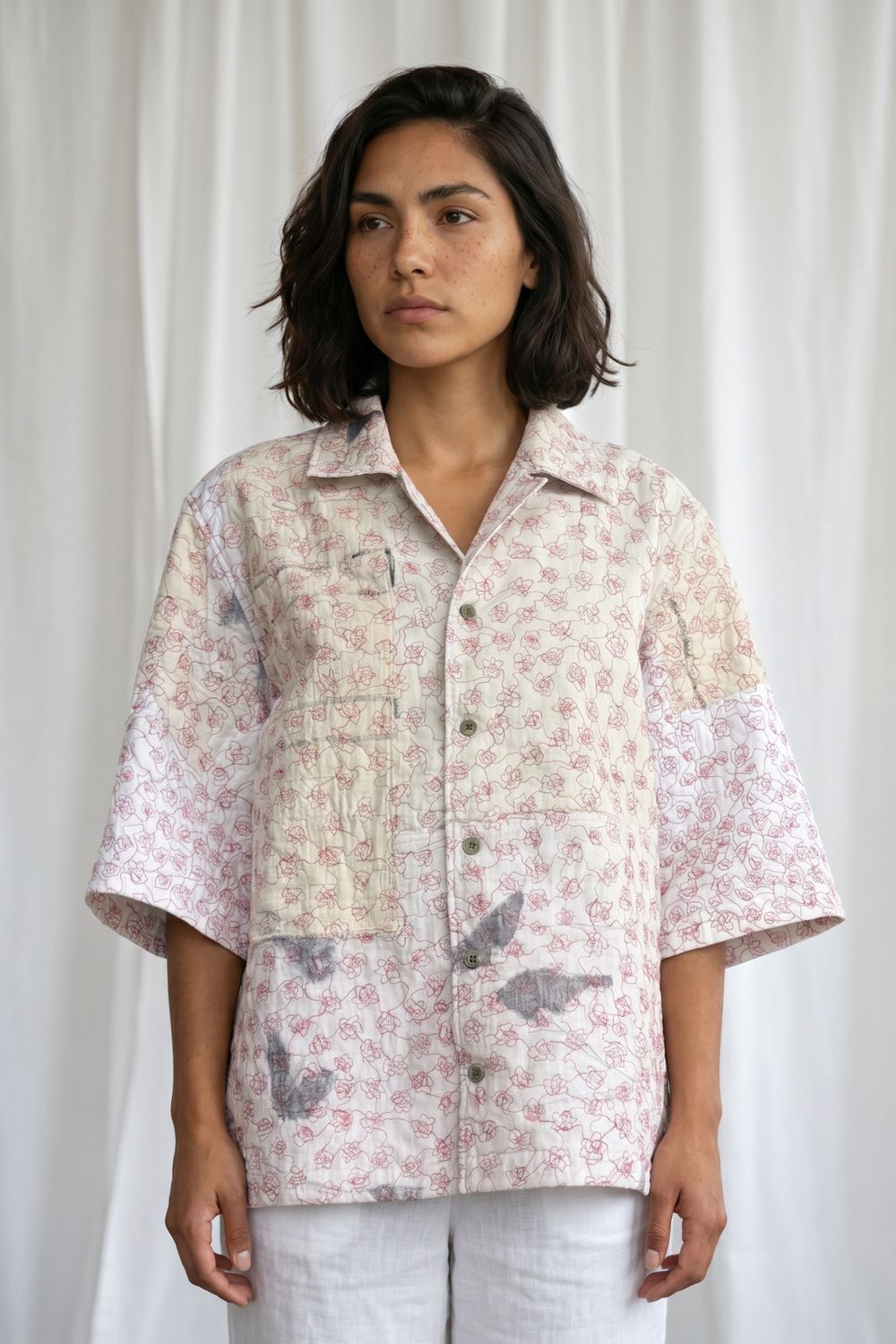 NOREN WHITE EMBROIDERED SHIRT