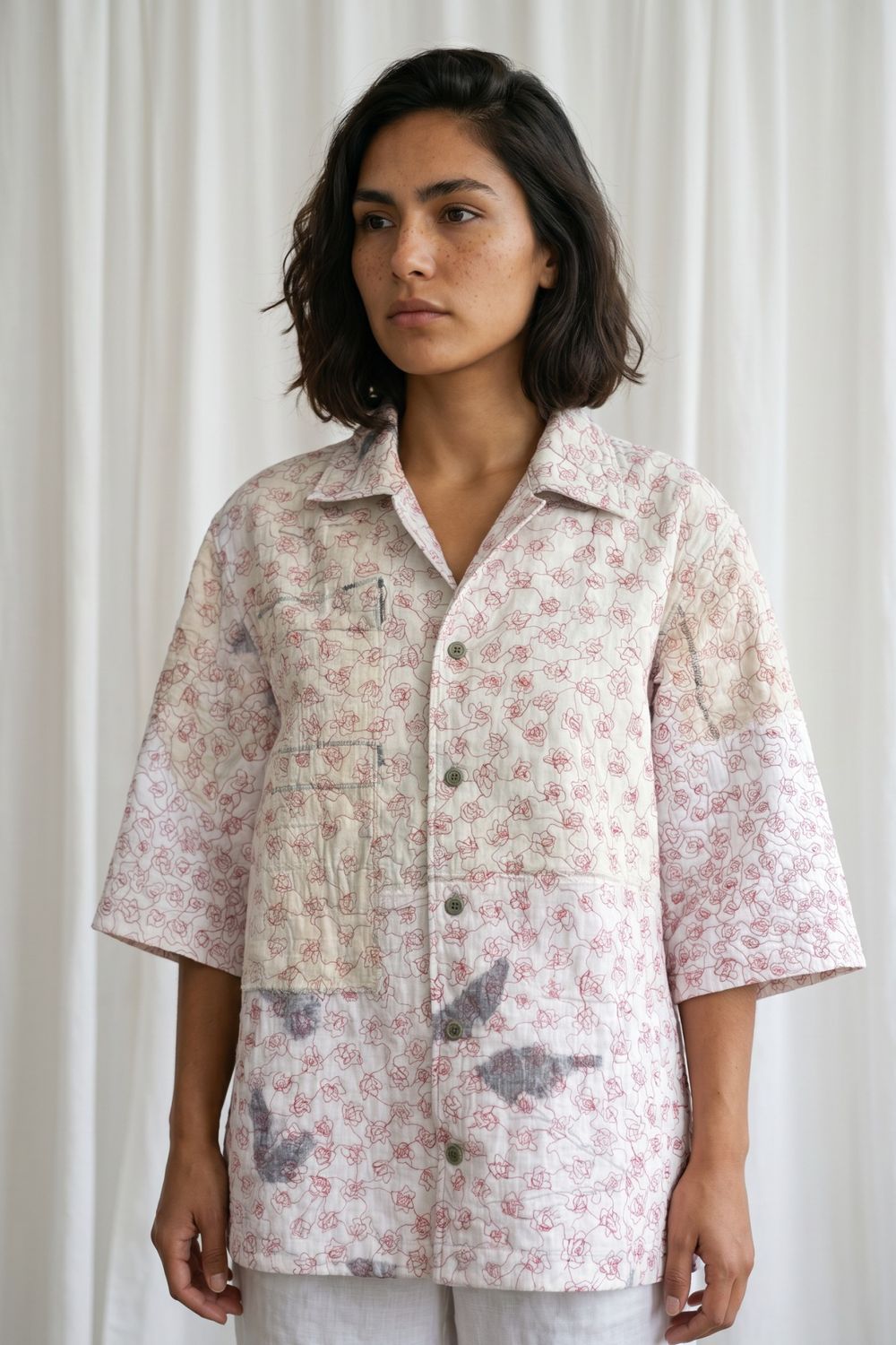 NOREN WHITE EMBROIDERED SHIRT