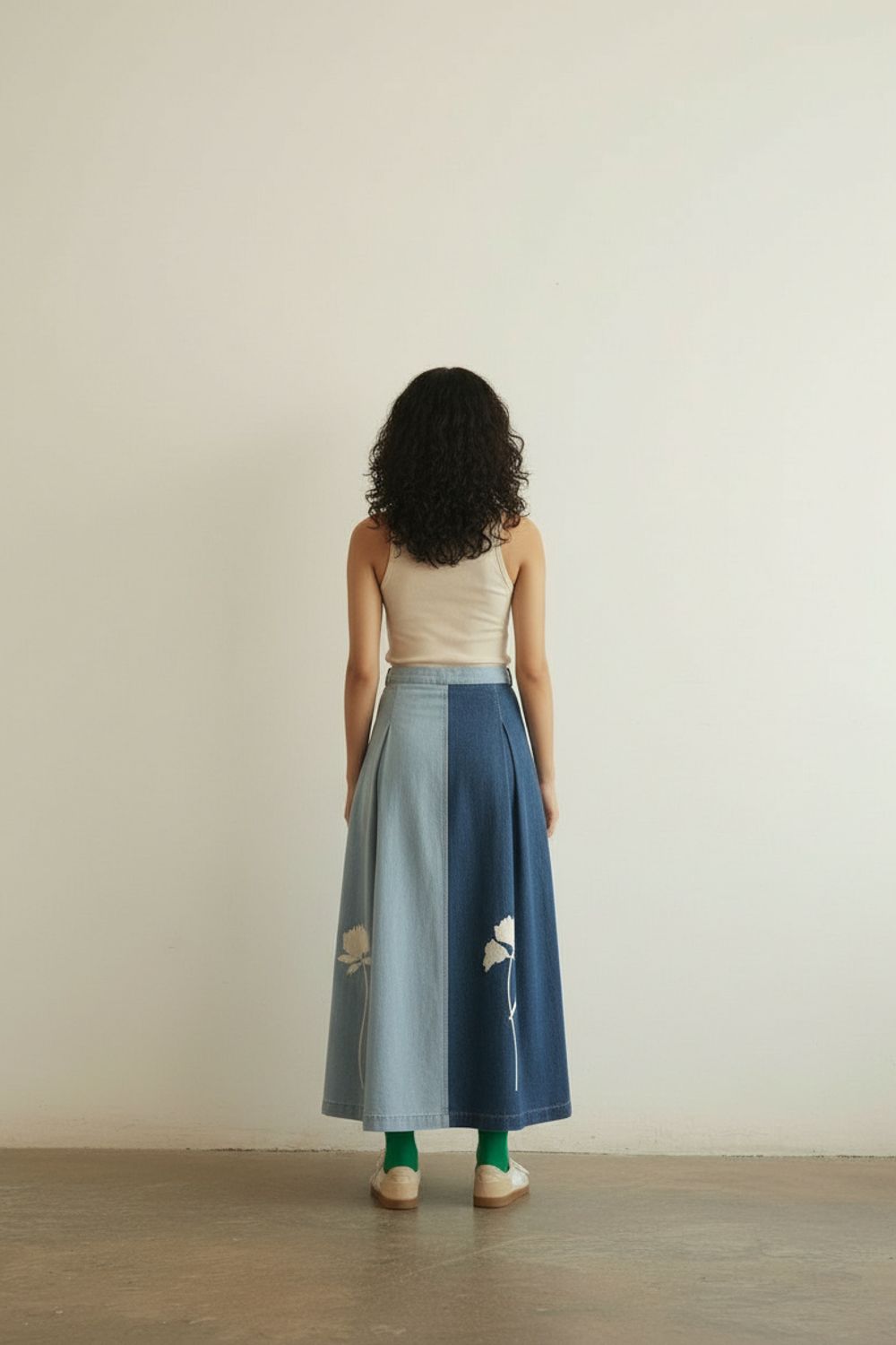 JUDY DENIM PANELLED SKIRT