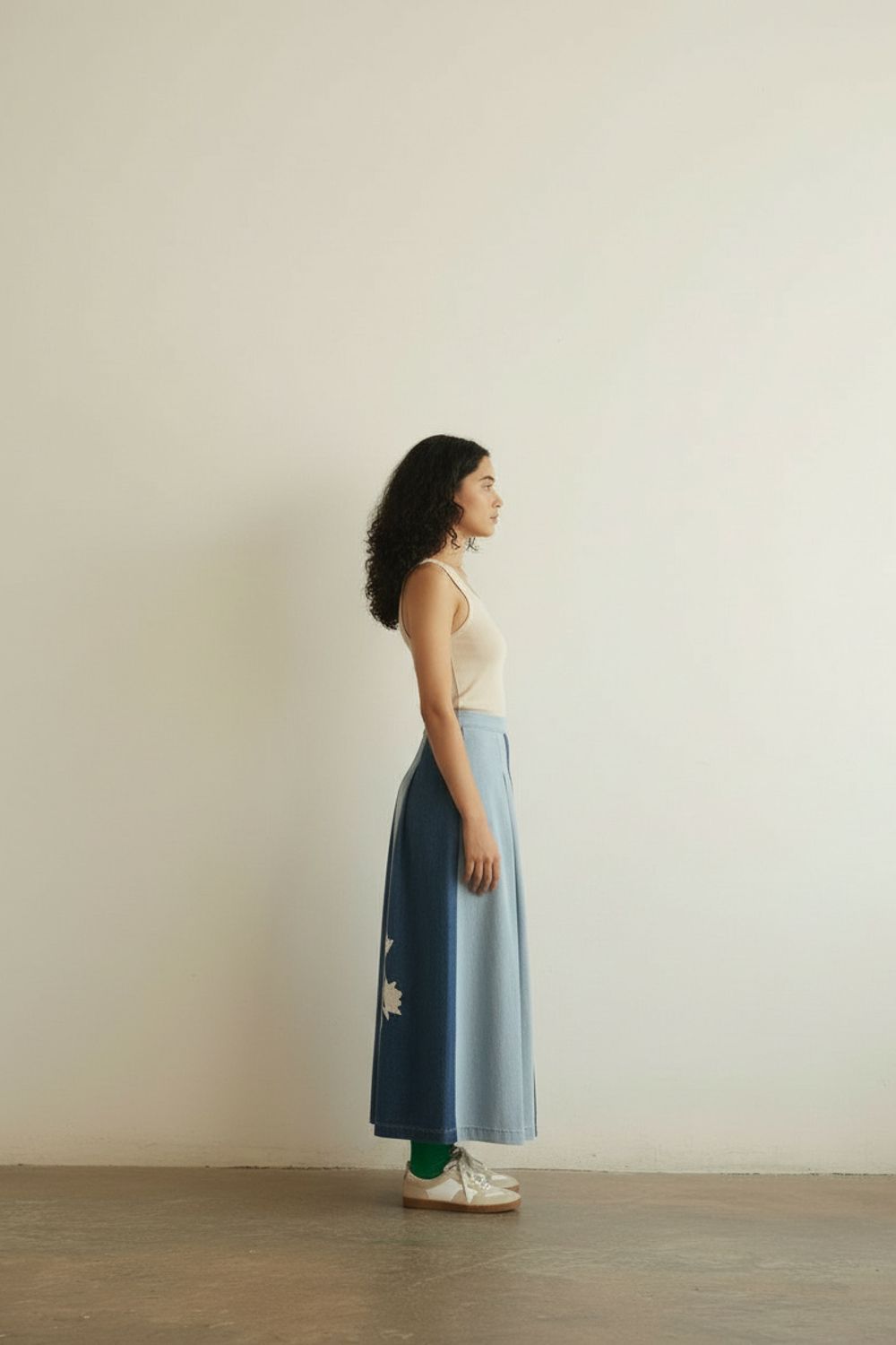 JUDY DENIM PANELLED SKIRT