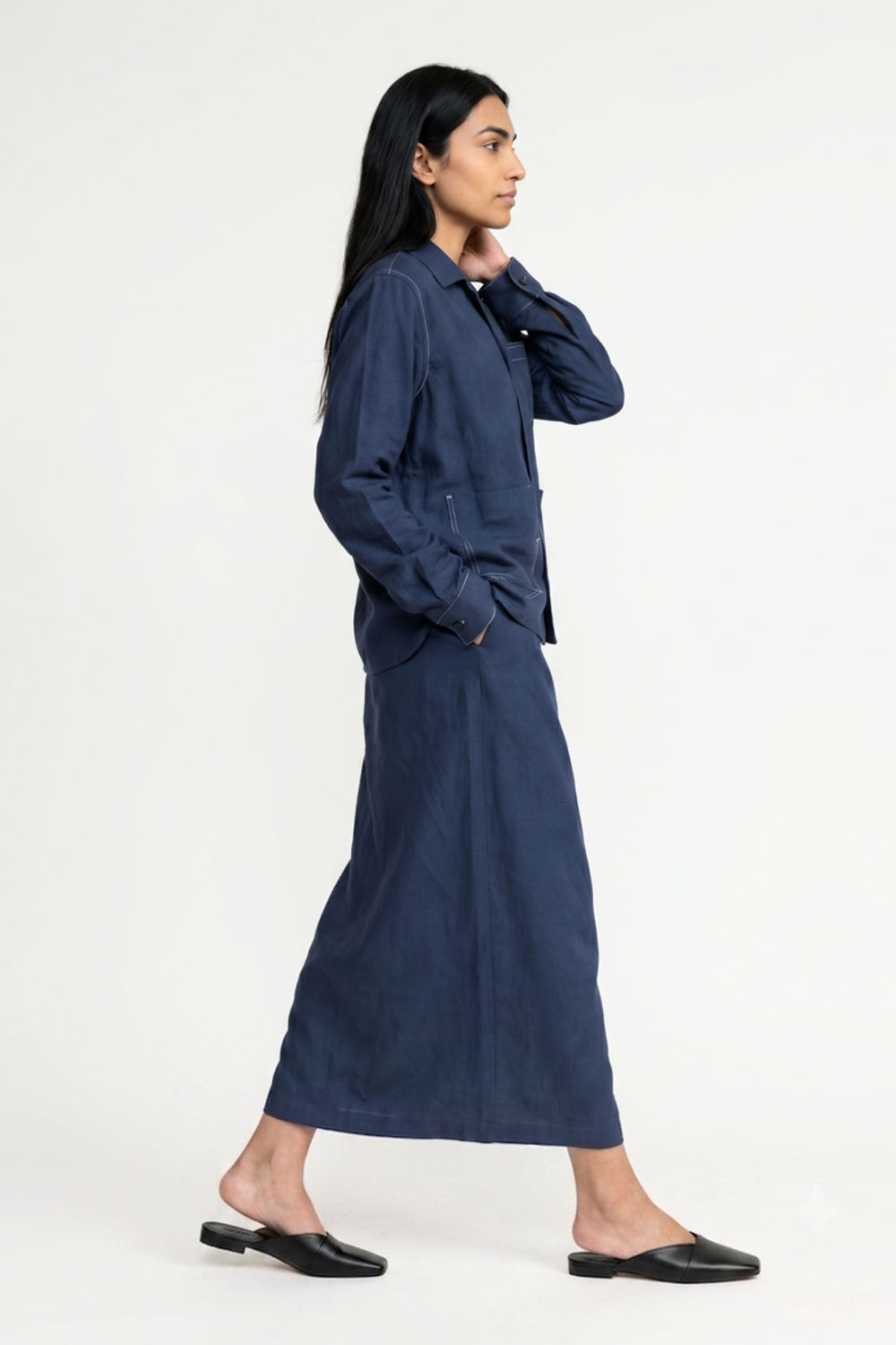 ABBY MUTED INDIGO SKIRT