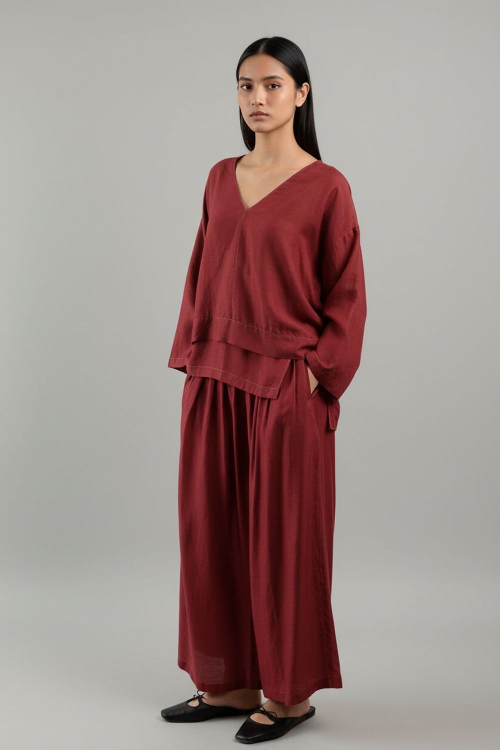 SAVANNA MAROON TOP