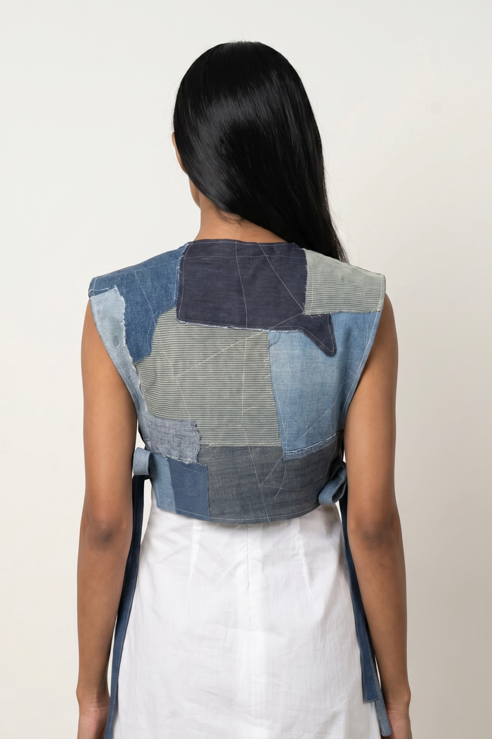 ECLIPSE DENIM PATCHWORK TOP