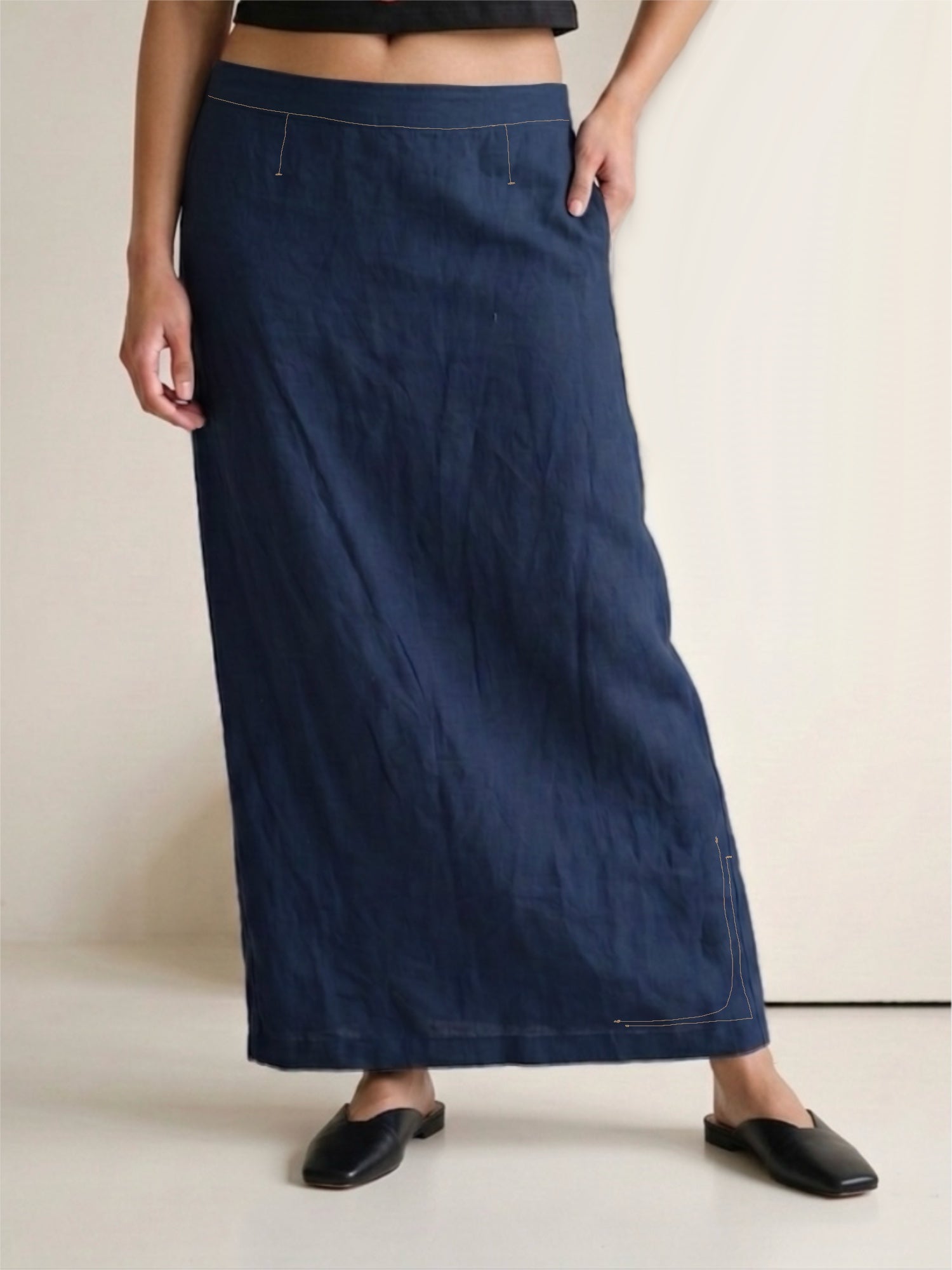 ABBY MUTED INDIGO SKIRT