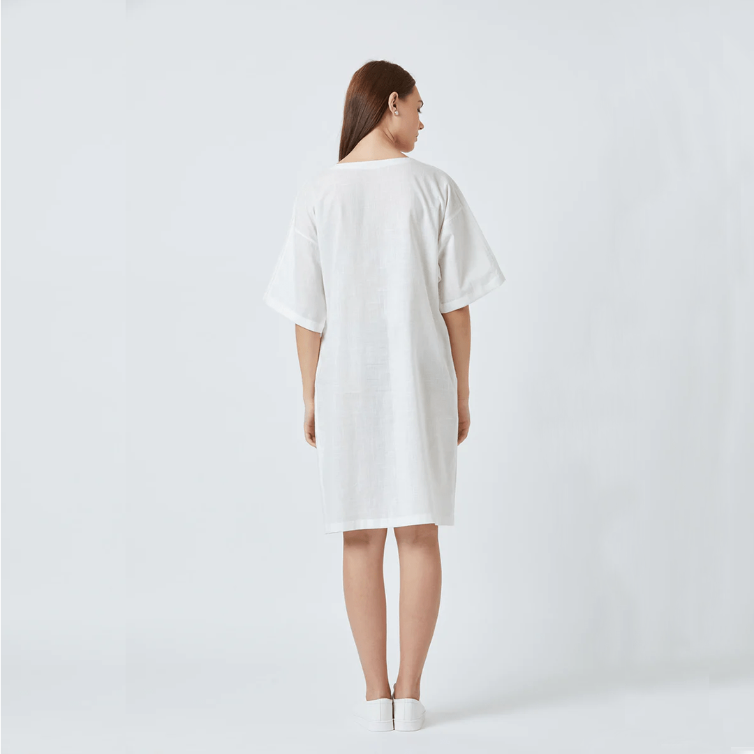 Jean White Tunic Set