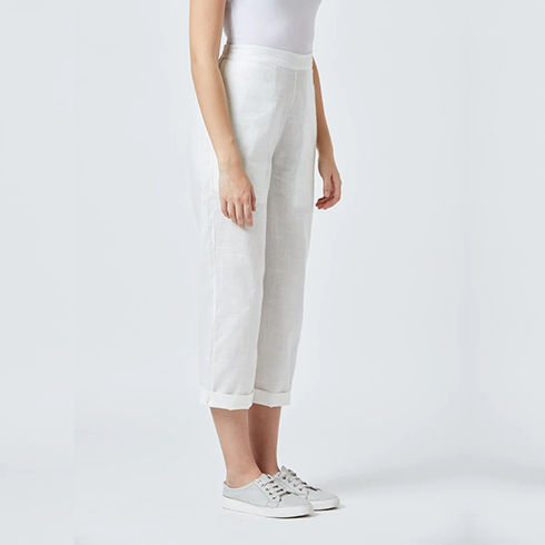 Tapered White Pants
