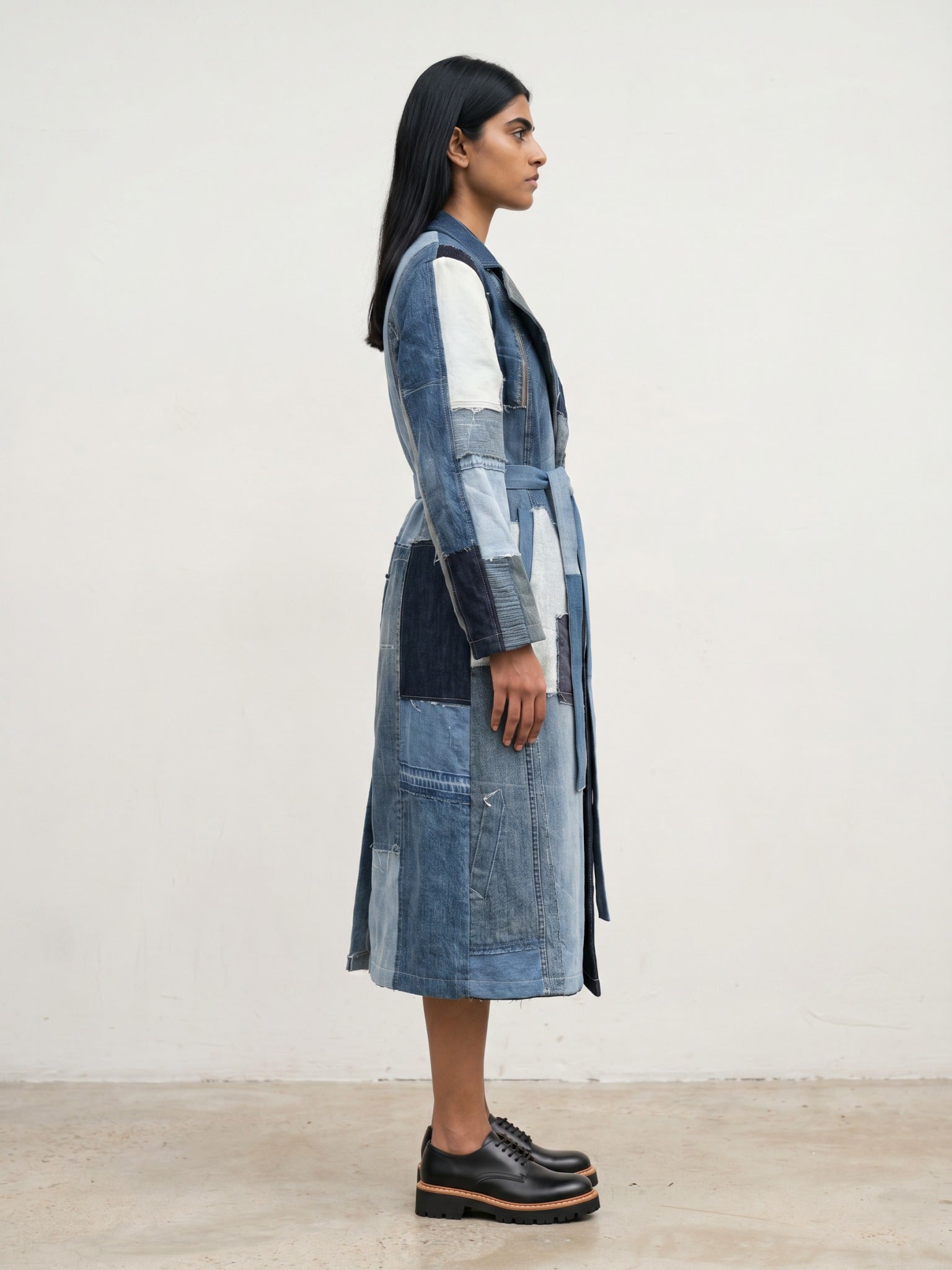 AMELIA DENIM PATCHWORK TRENCH