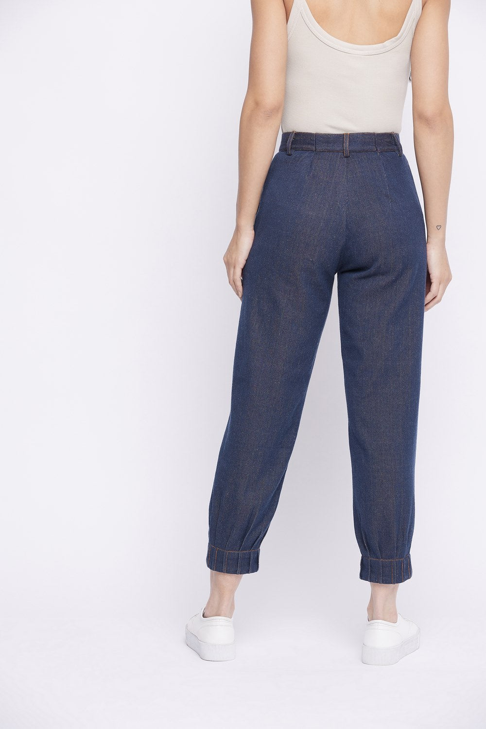 UPCYCLED TUCKED PANTS