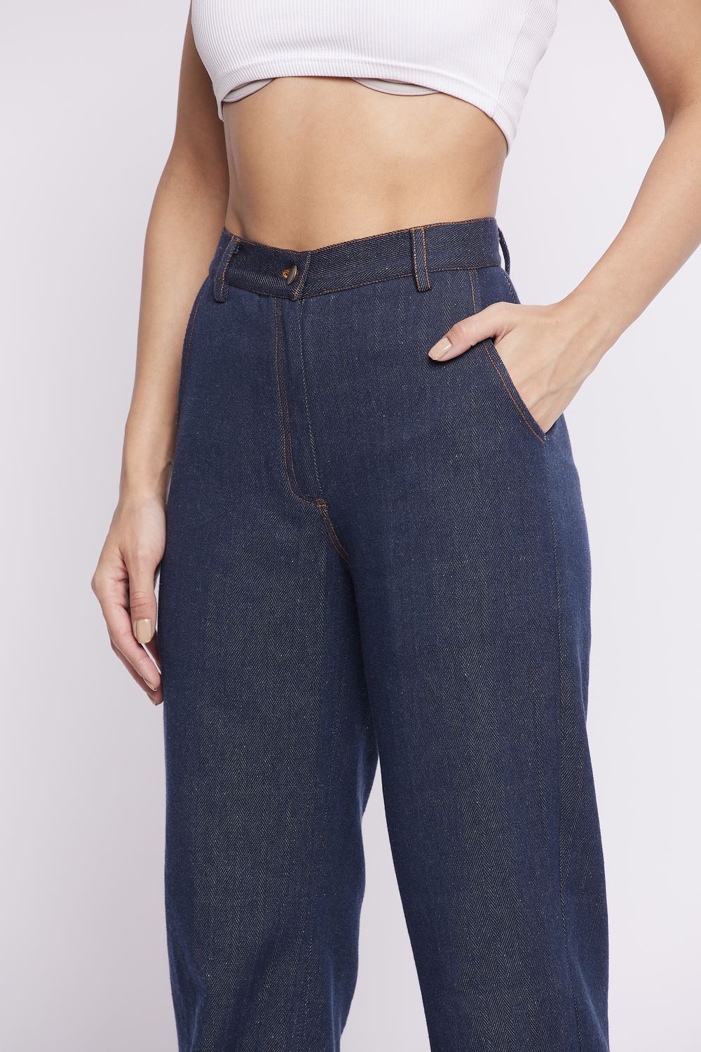 UPCYCLED TUCKED PANTS