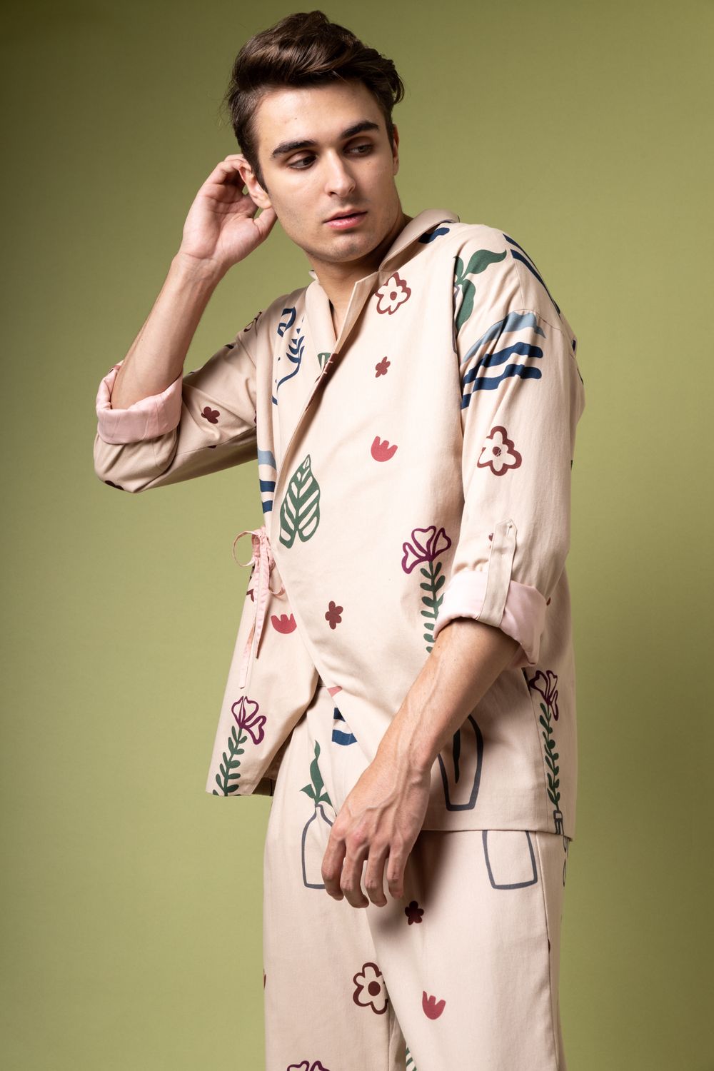 Beige Wrap Shacket