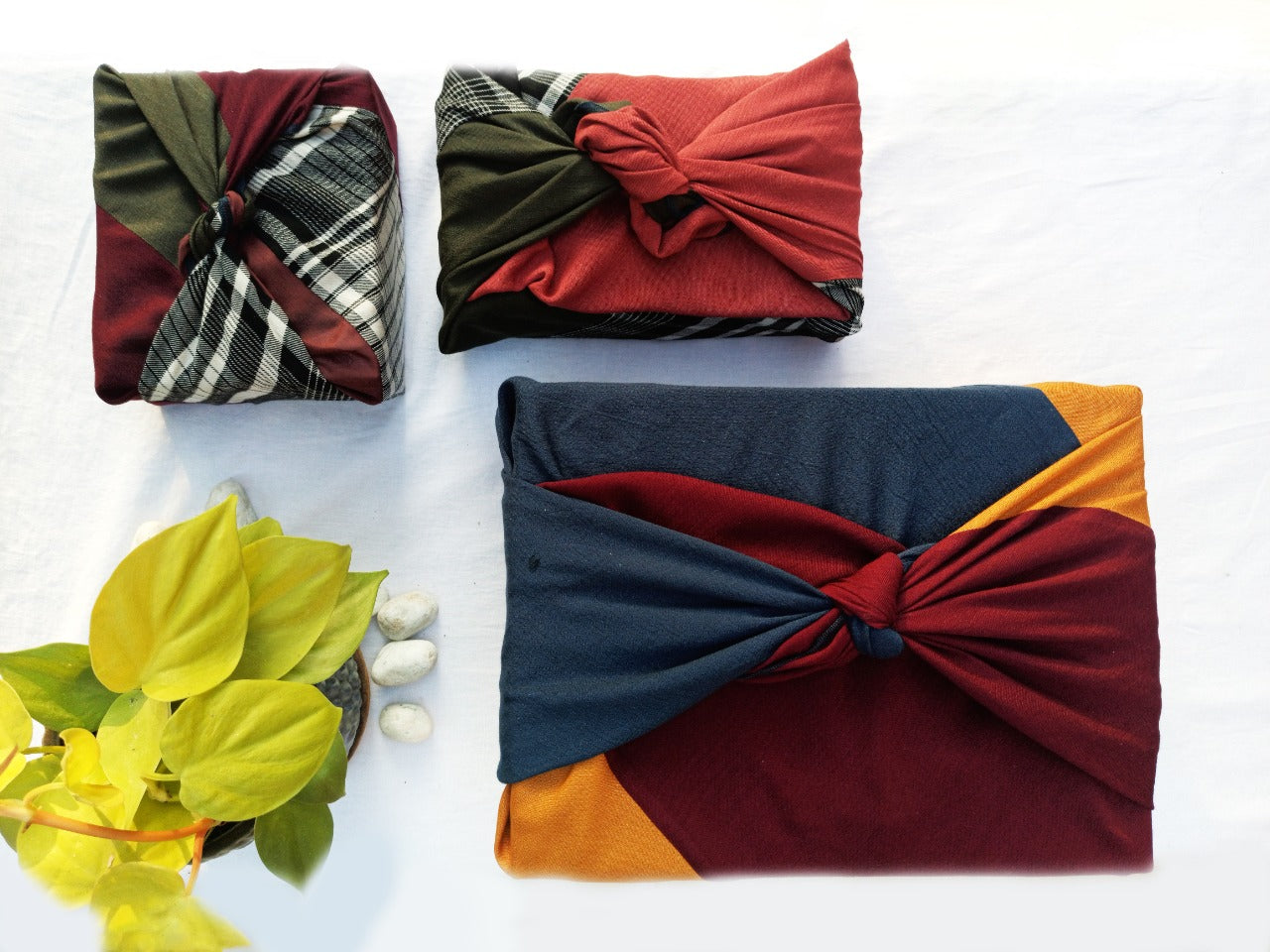 Reusable Set of Furoshiki Pouch and Gift Wrap