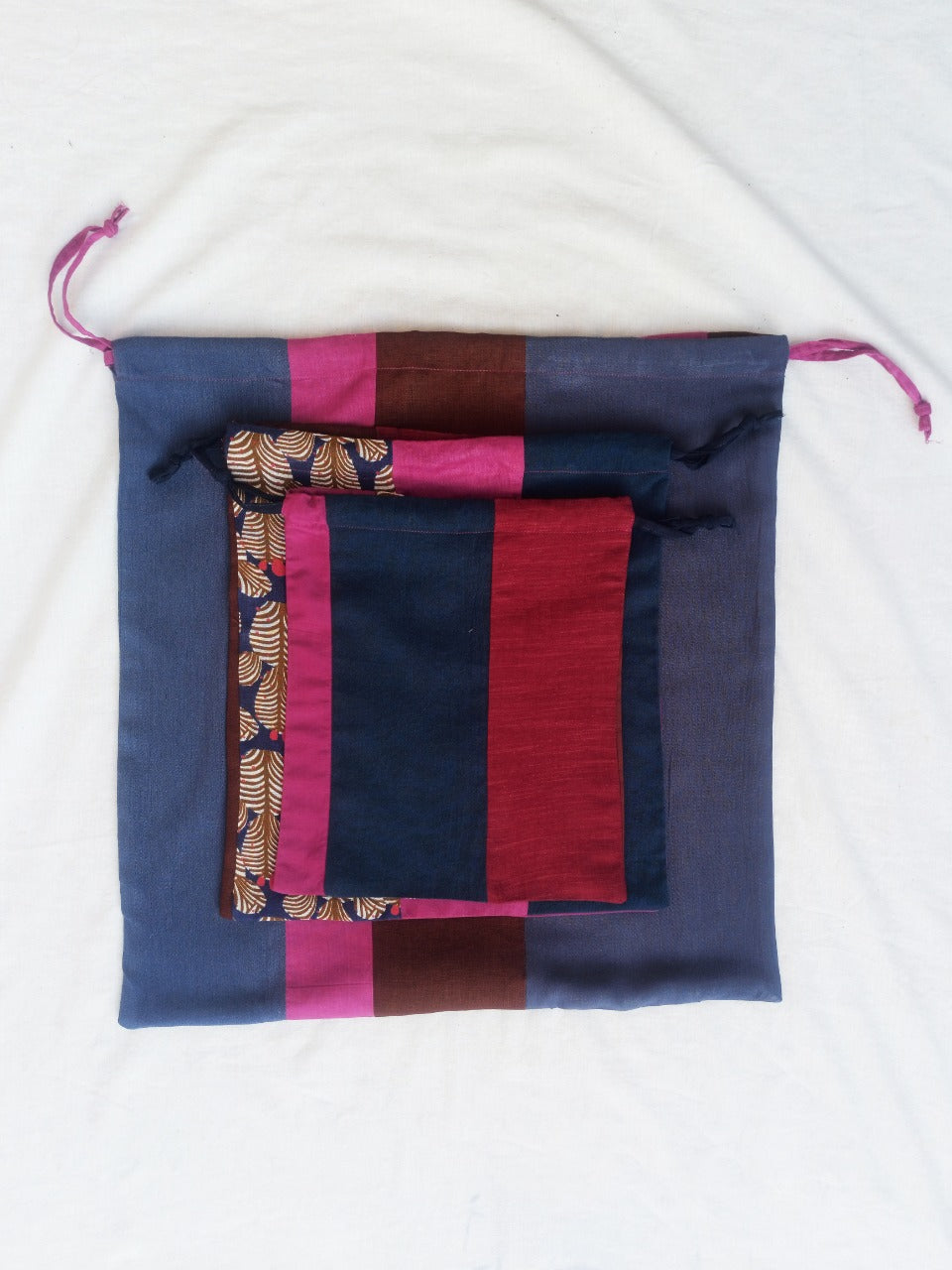 Reusable Set of Furoshiki Pouch and Gift Wrap