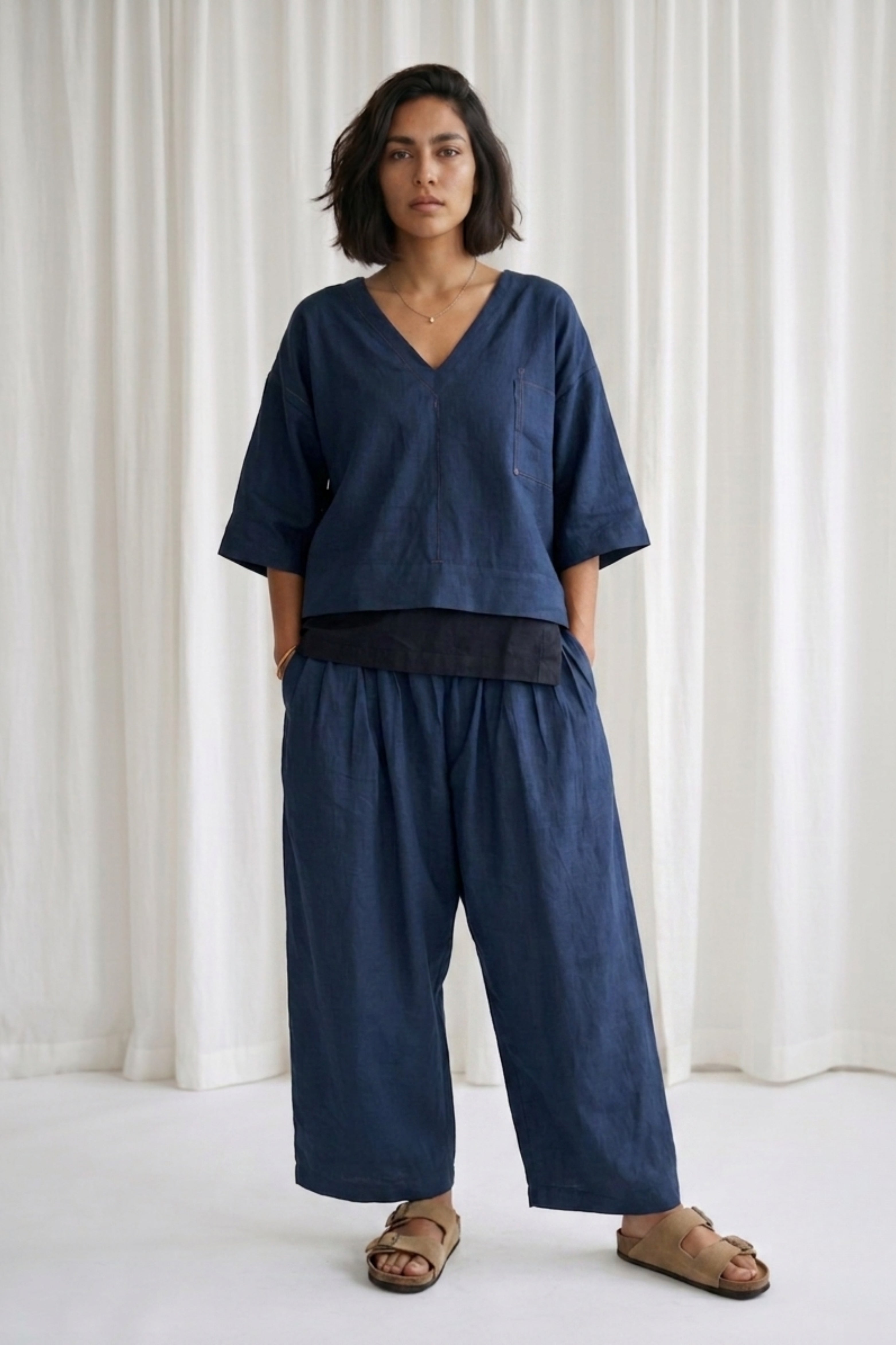 SAVANNA MUTED INDIGO TOP