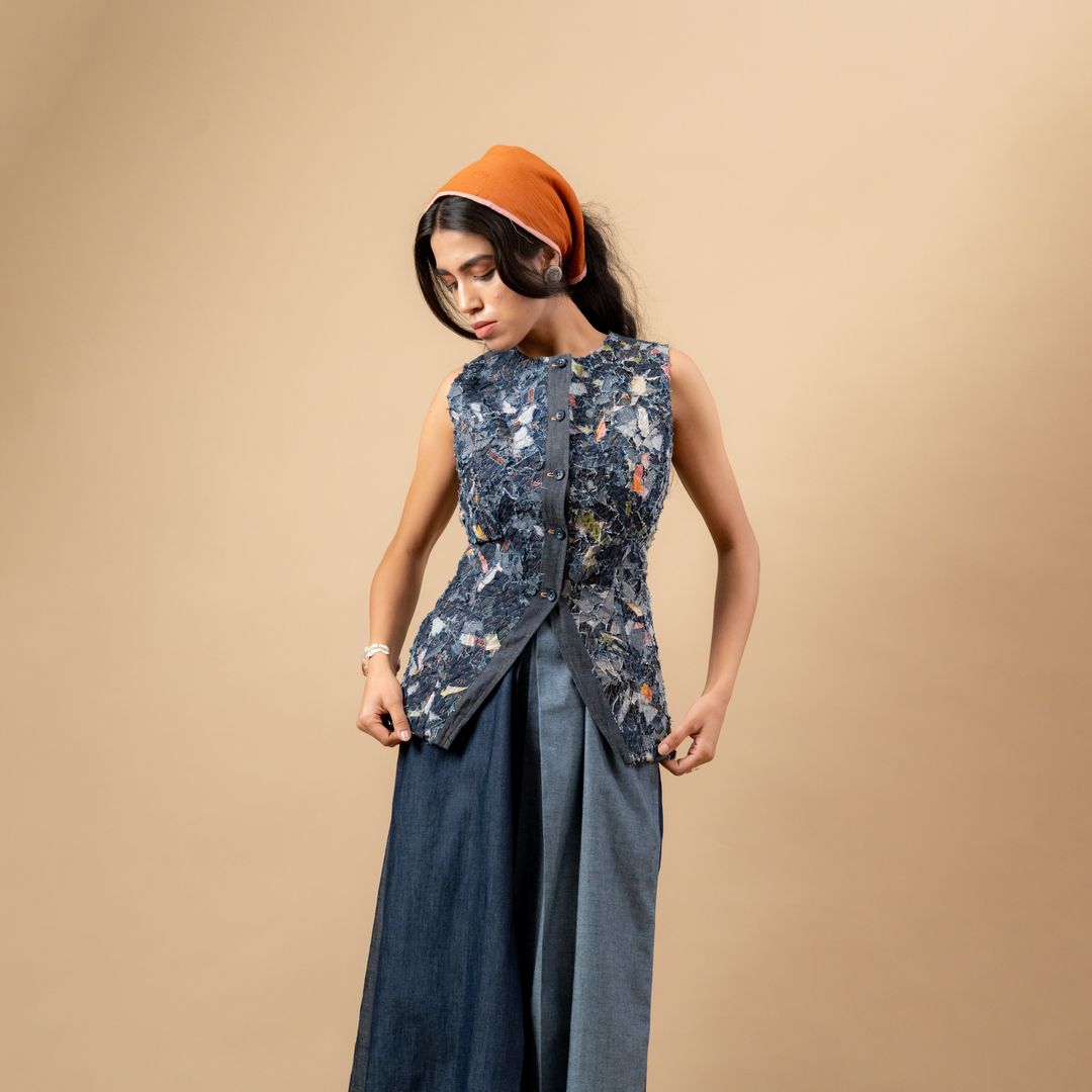IDA UPCYCLED DENIM WAISTCOAT
