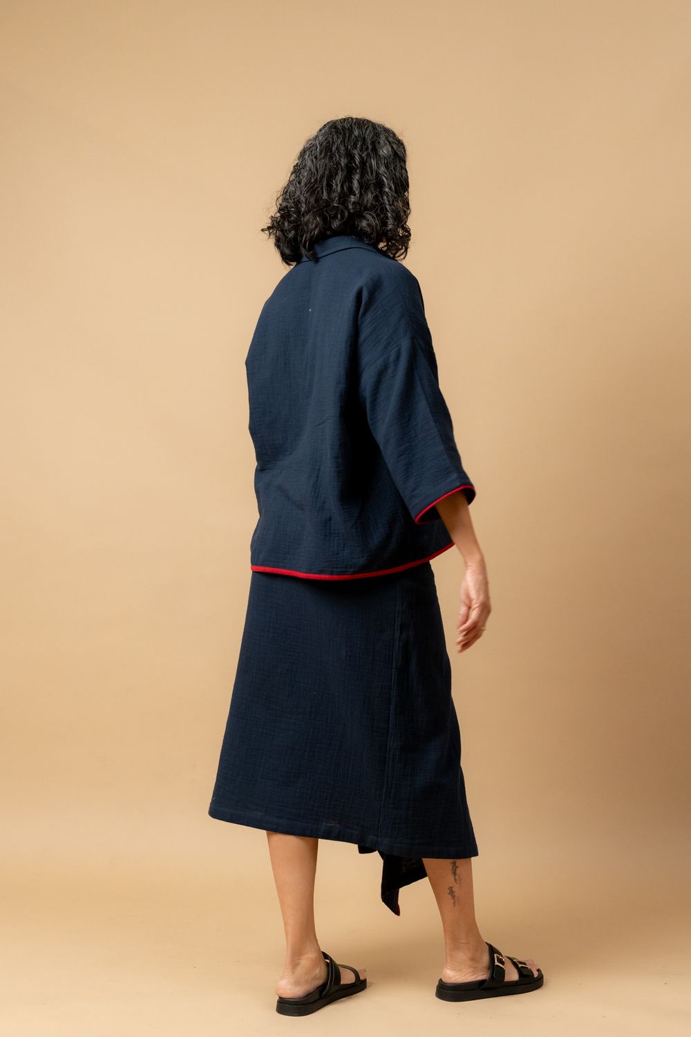 SHIRIN BLUE ORGANIC COTTON SKIRT