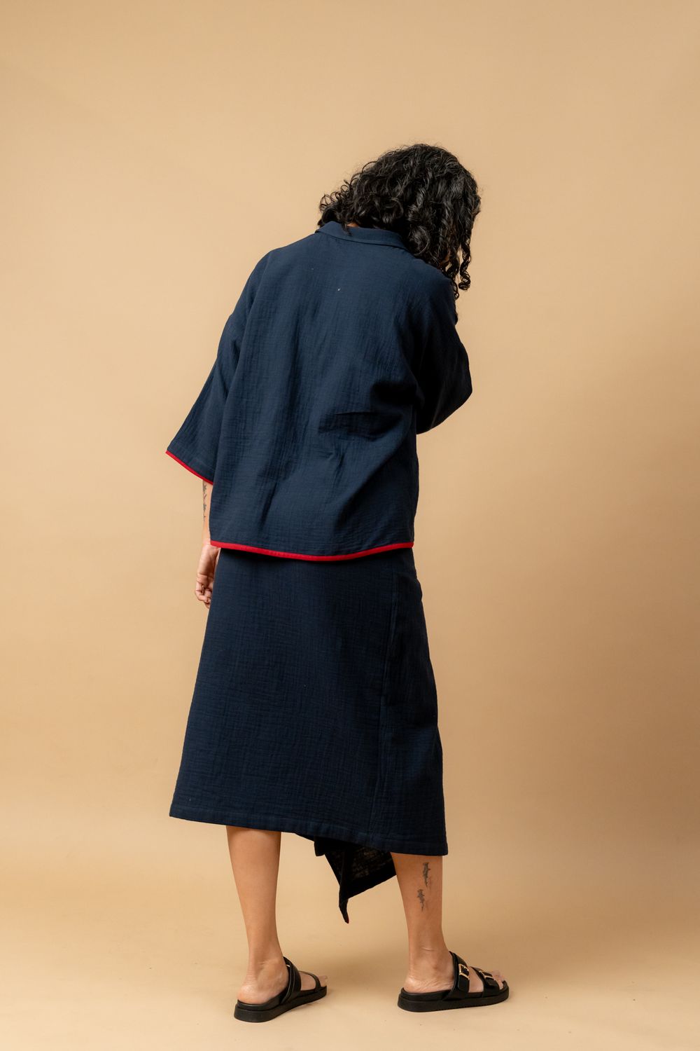 SHIRIN BLUE ORGANIC COTTON SKIRT
