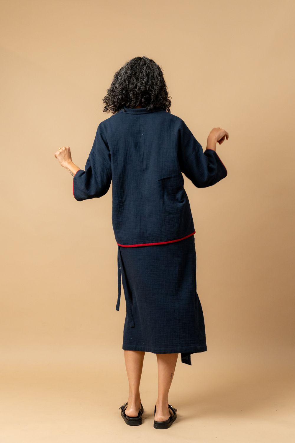 SHIRIN BLUE ORGANIC COTTON SKIRT