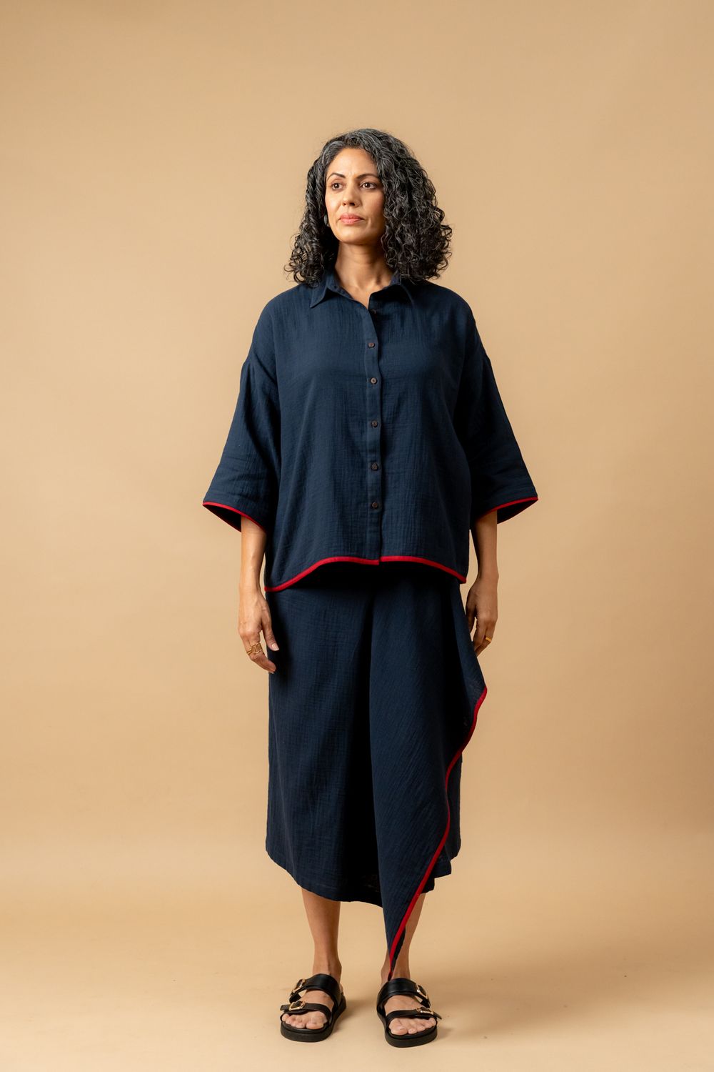 SHIRIN BLUE ORGANIC COTTON SKIRT