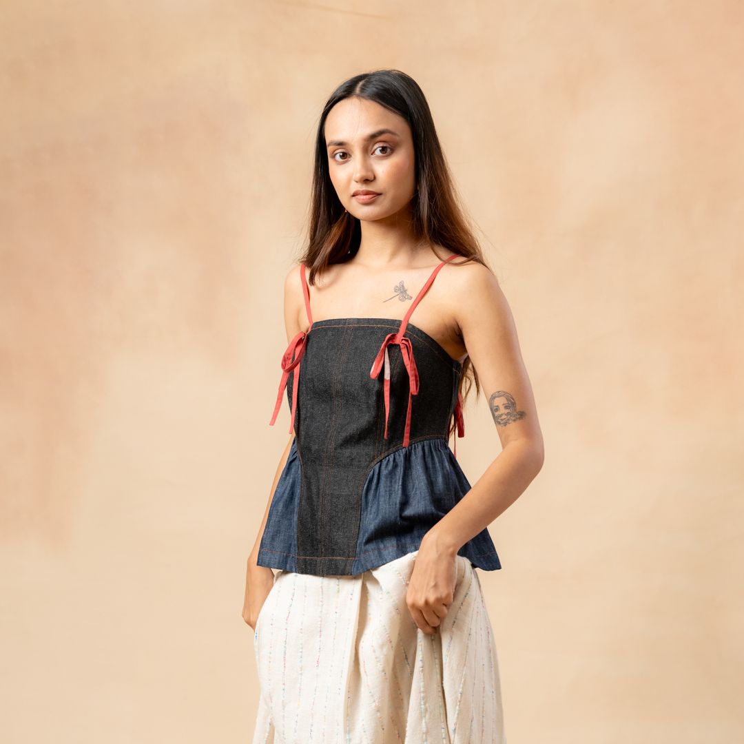 SUNHAT SPELL DENIM TOP