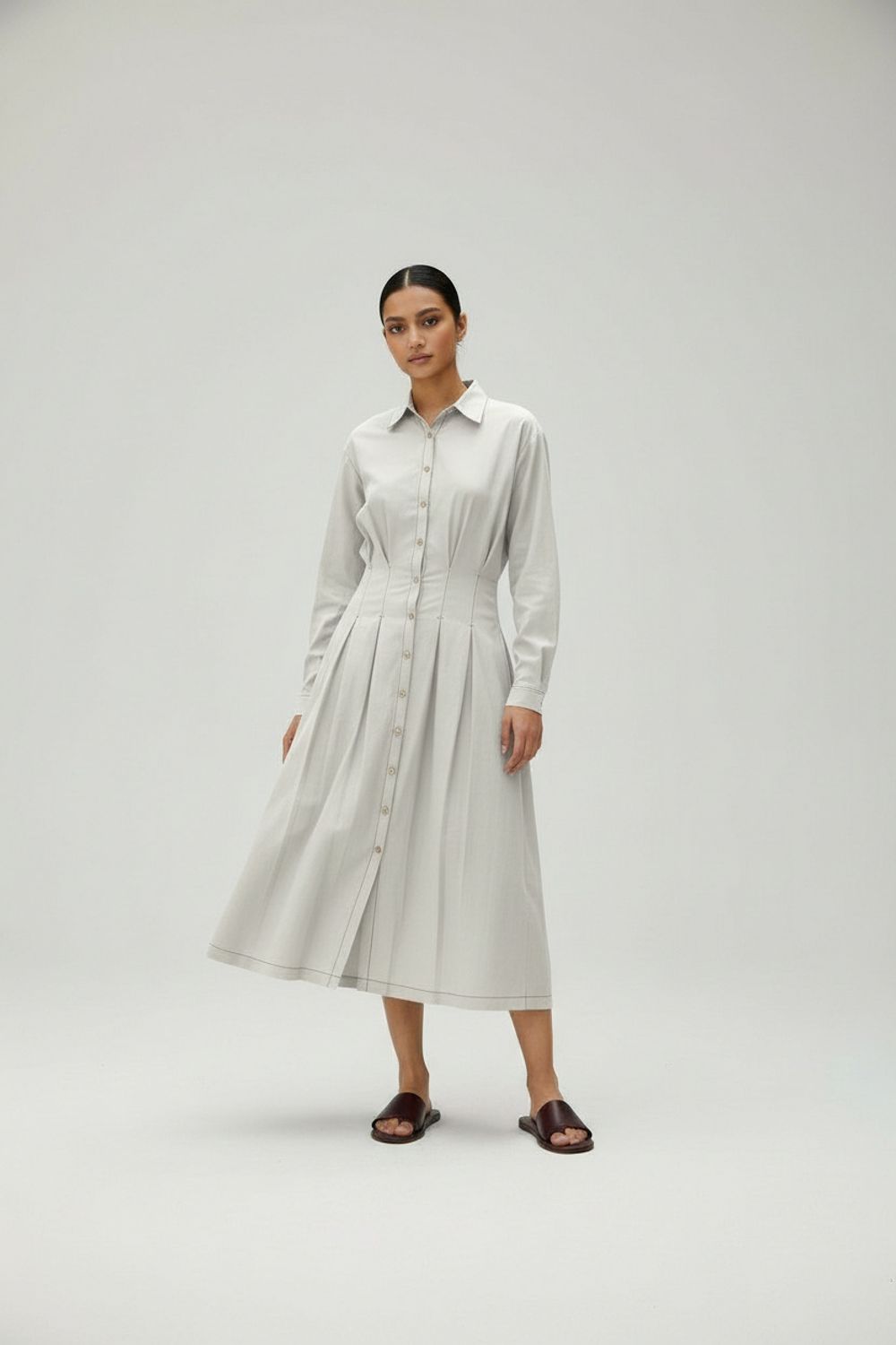 CECILE CHALK GREY DRESS