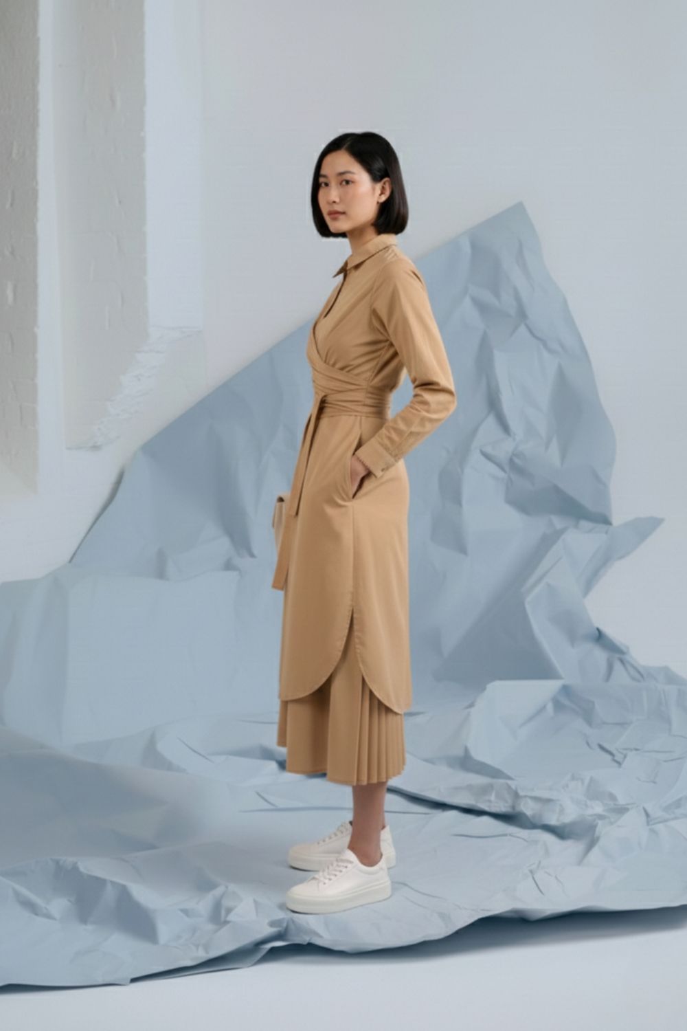 THEA BEIGE SHIRT DRESS