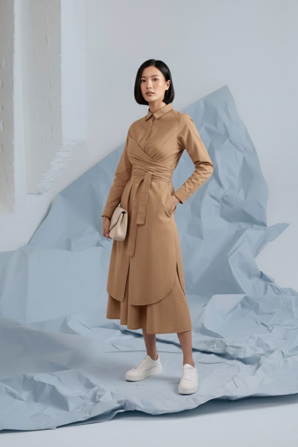 THEA BEIGE SHIRT DRESS