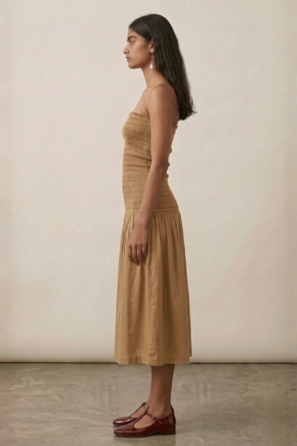 CHERRY BEIGE DRESS