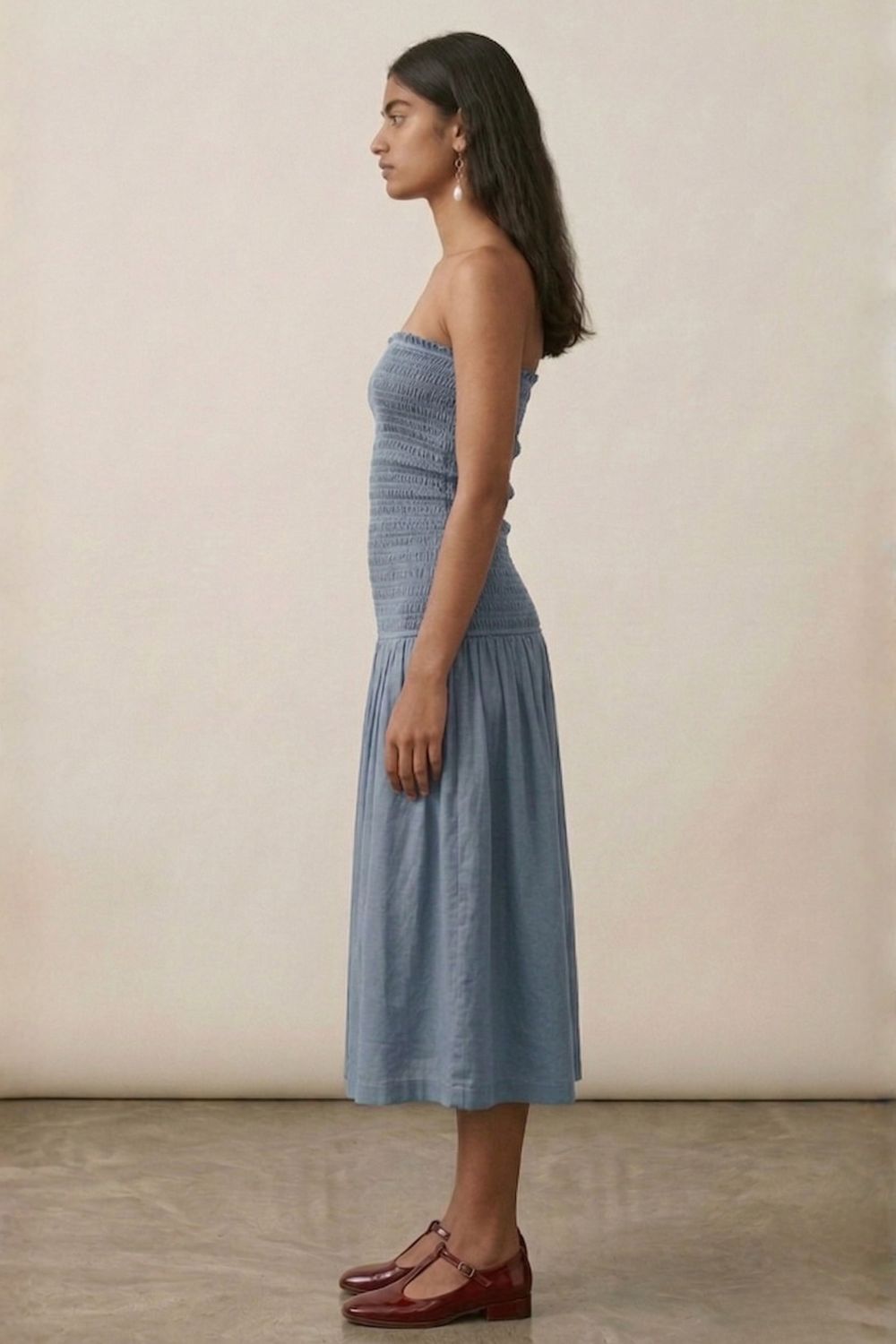 CHERRY DUSTY BLUE DRESS