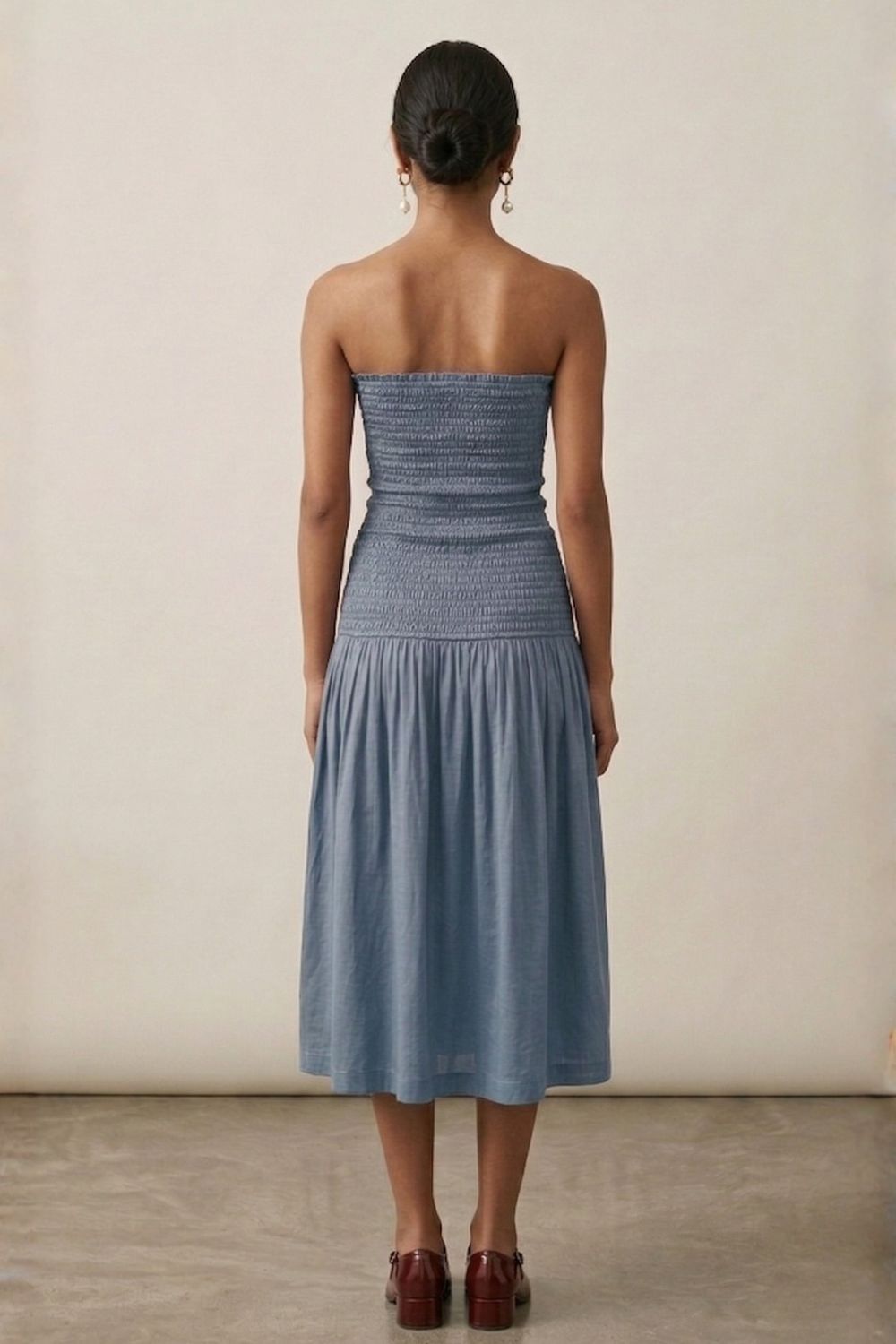 CHERRY DUSTY BLUE DRESS