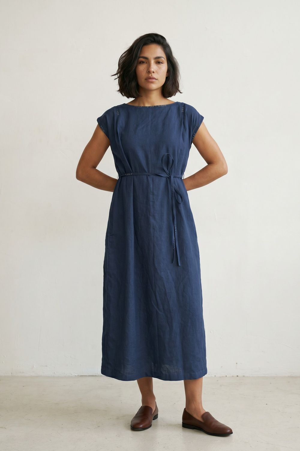 ERNA MUTED INDIGO DRESS