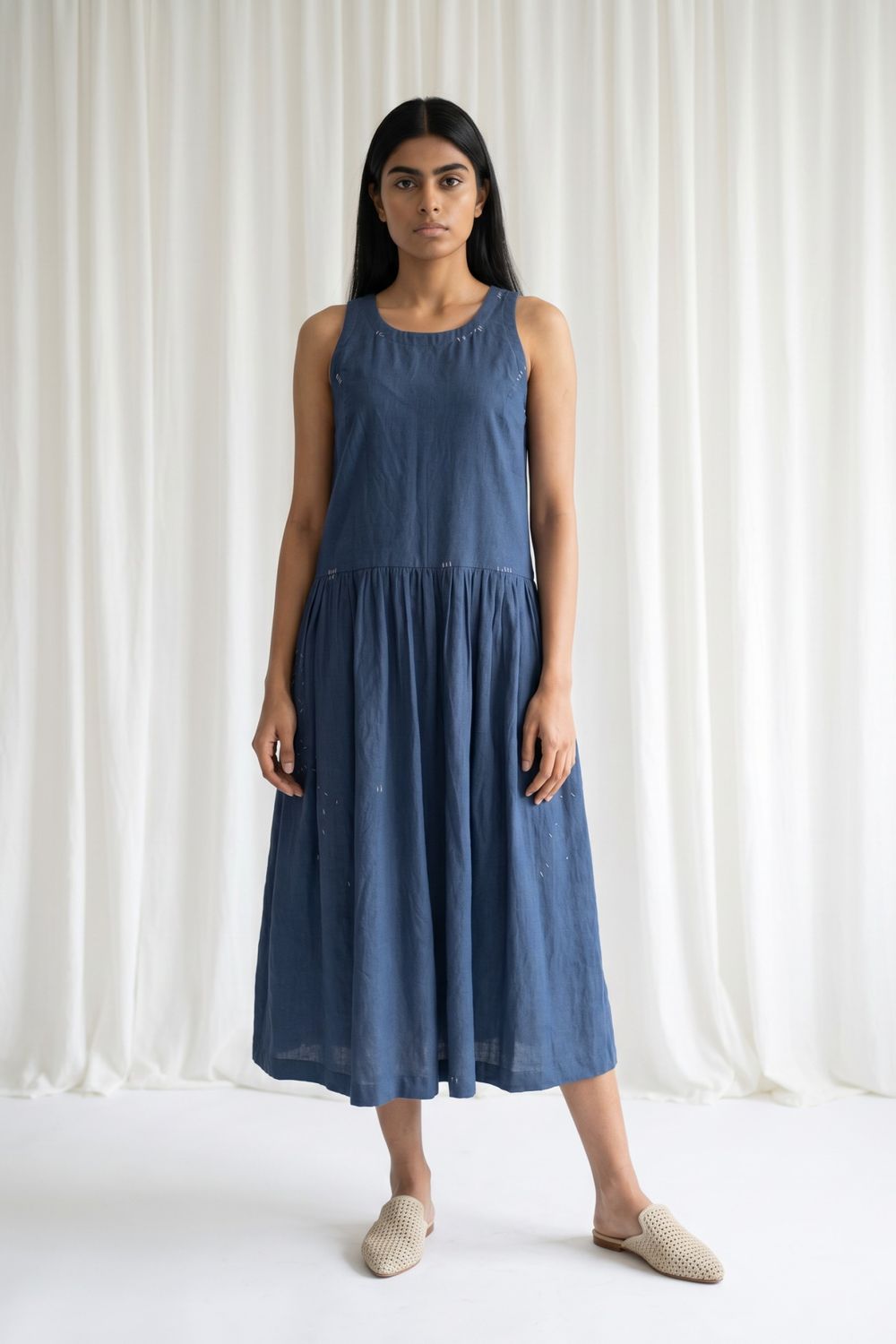 SUSAN MUTED INDIGO DRESS