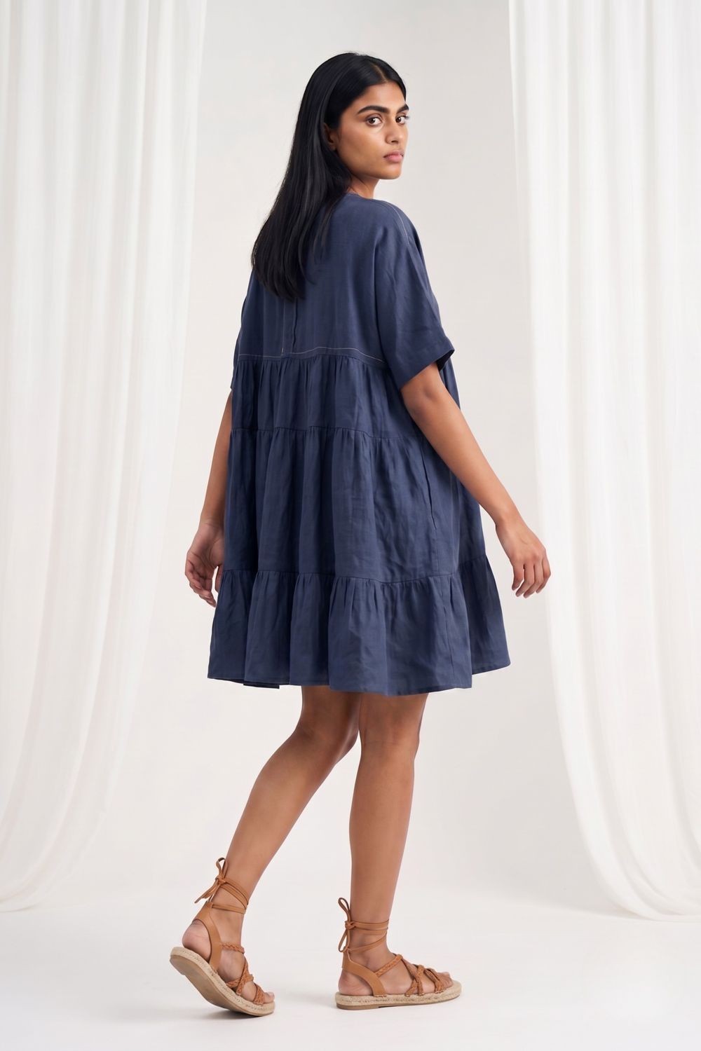 ARLENE MUTED INDIGO DRESS