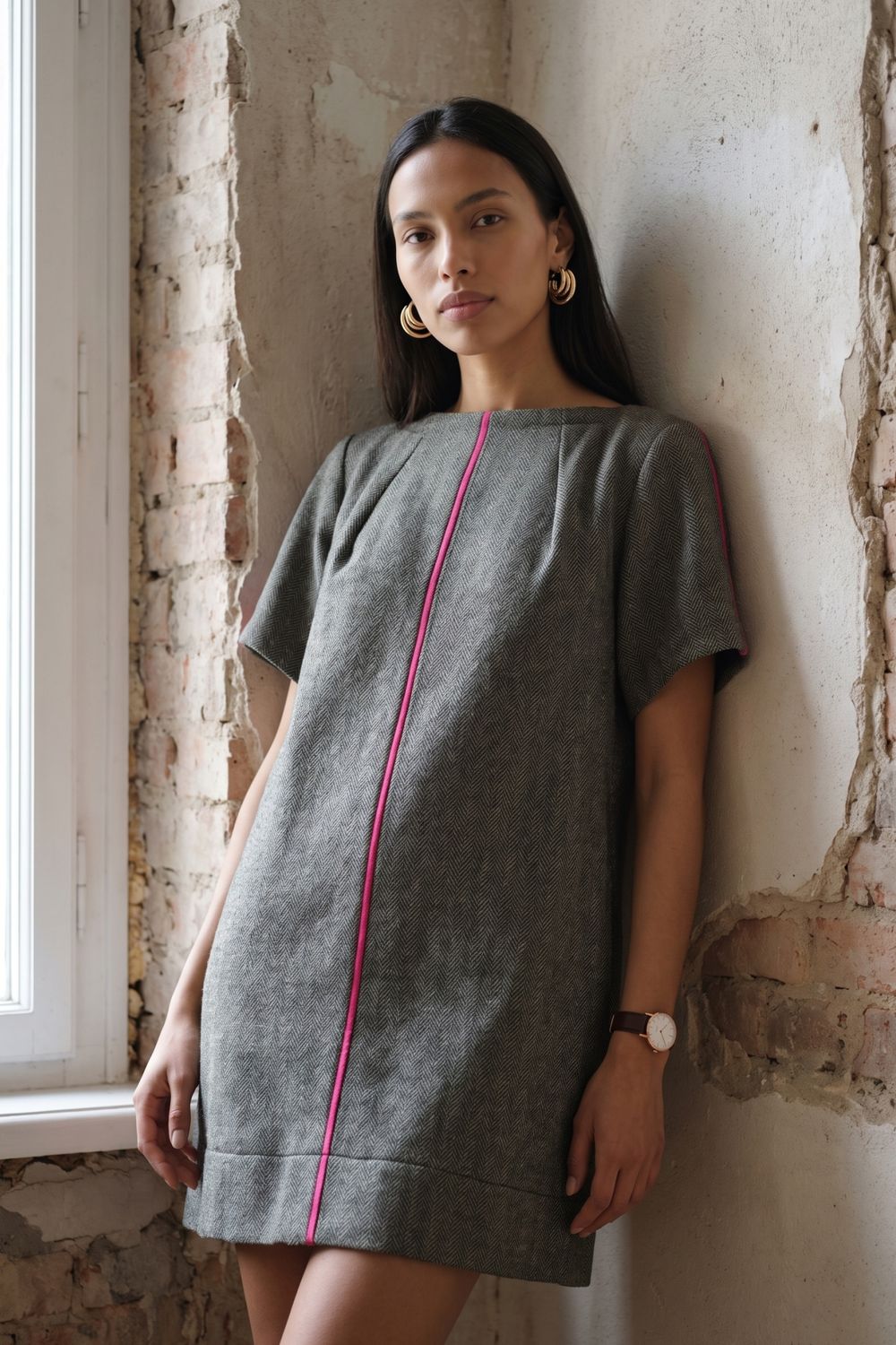 SORA GREEN WOOLLEN  DRESS