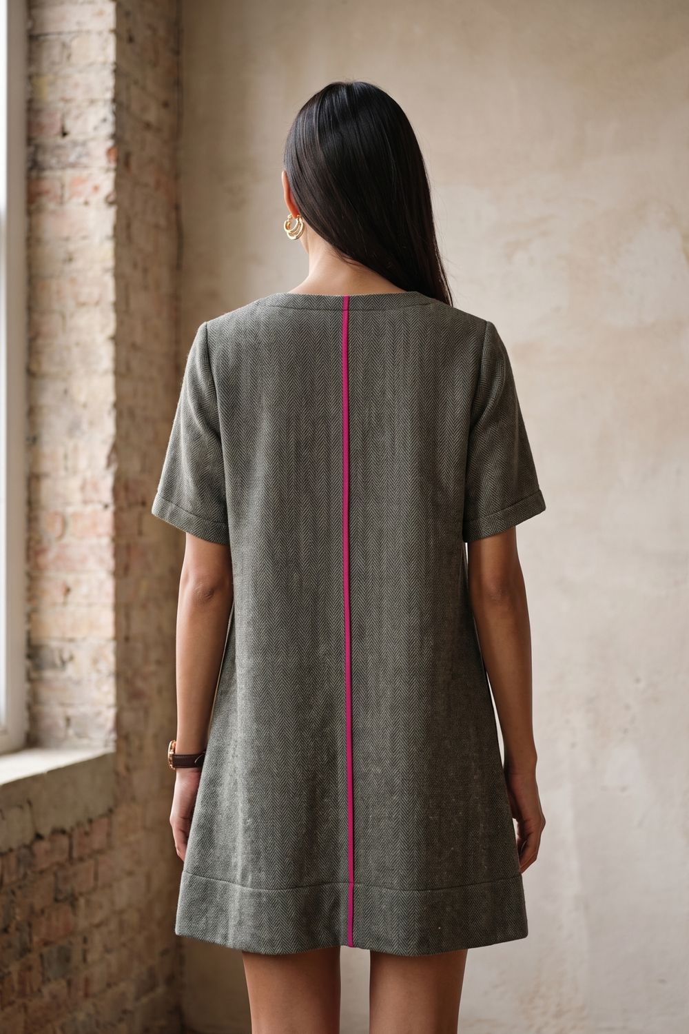 SORA GREEN WOOLLEN  DRESS
