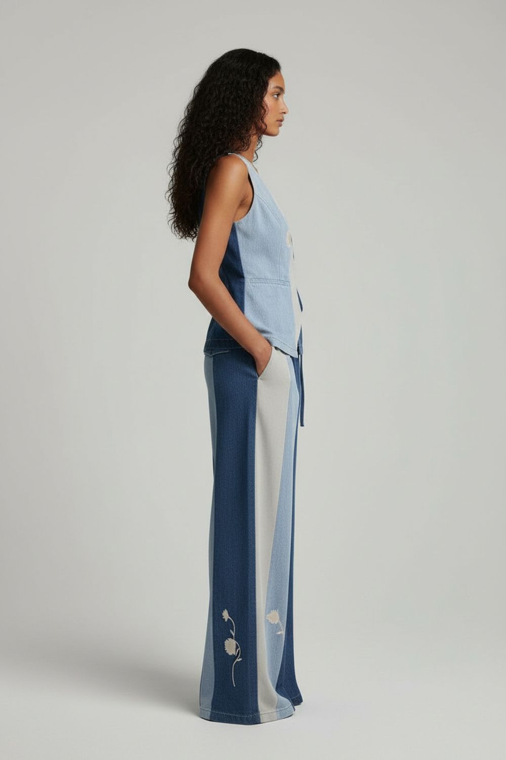 EMBER DENIM PANELLED PANTS