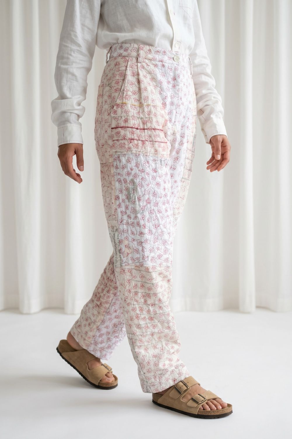 EMORA WHITE EMBROIDERED PANTS