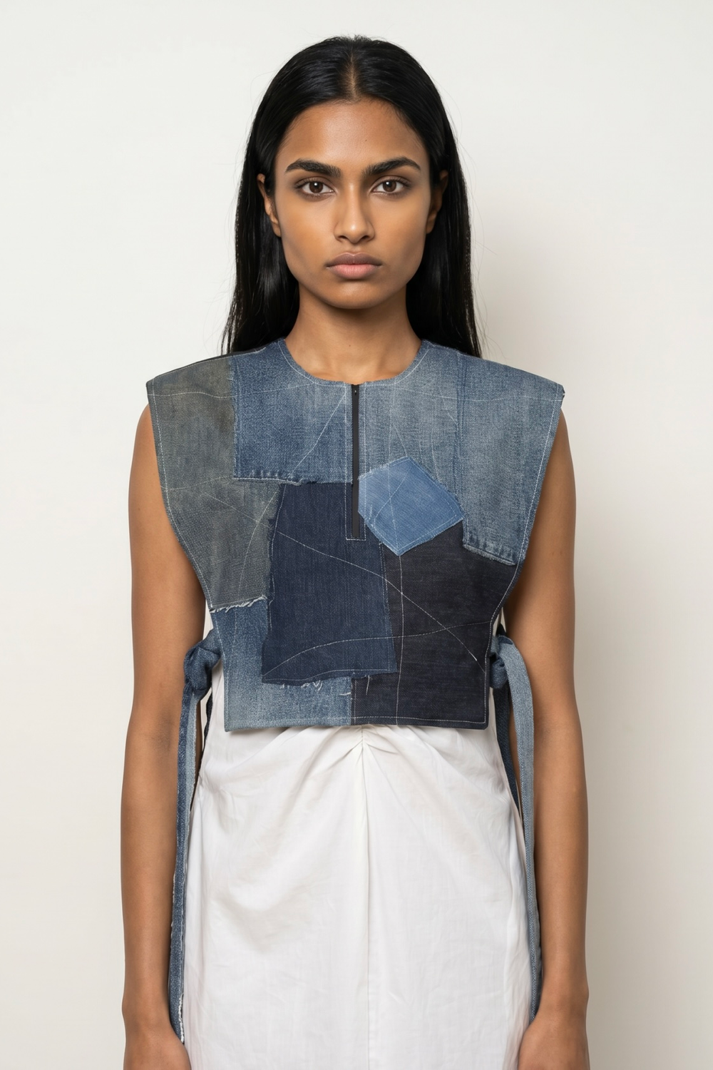 ECLIPSE DENIM PATCHWORK  TOP